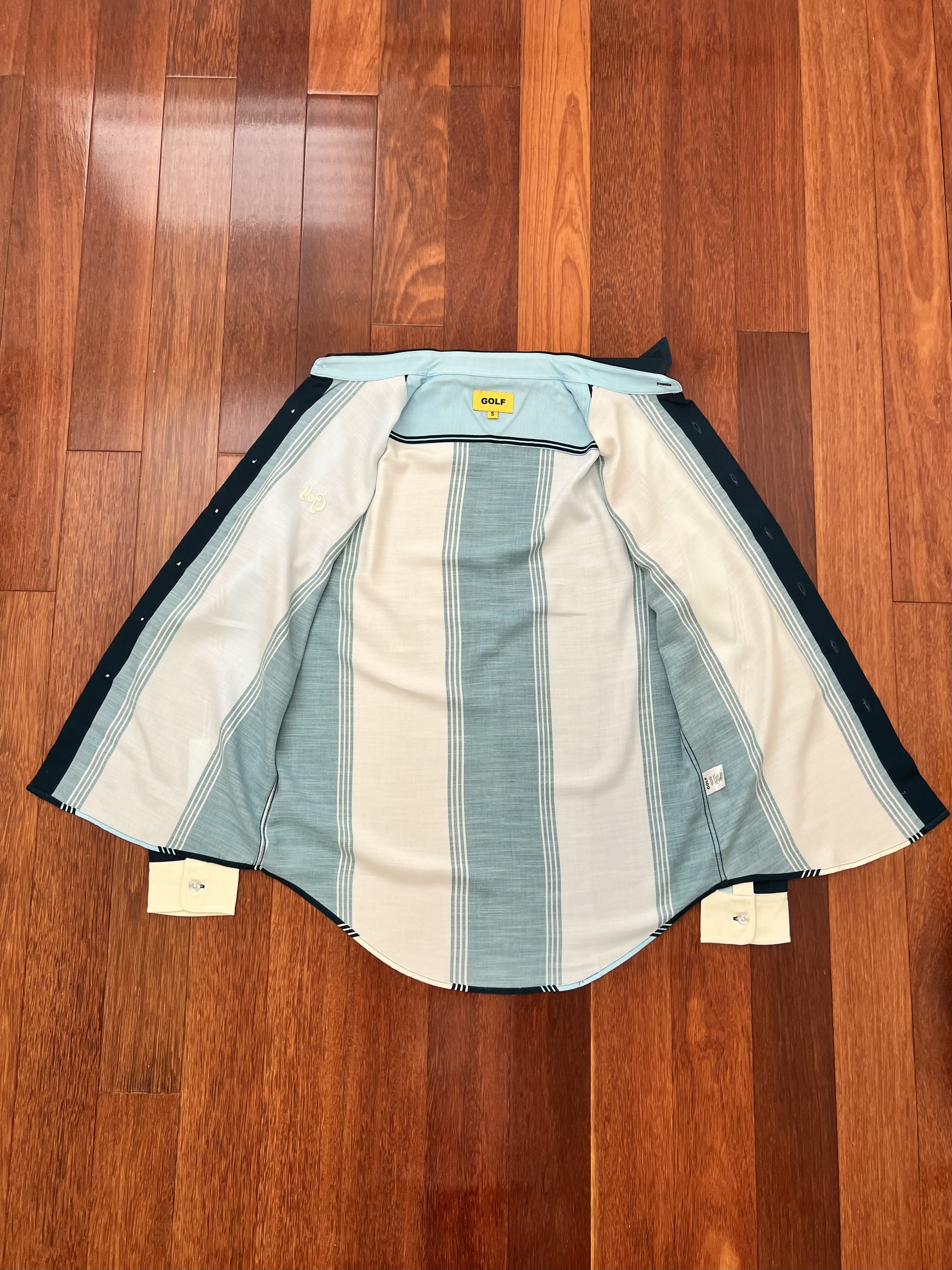 Golf Wang × Tyler The Creator 💚 Golf Wang Multi Stripe Button Down Navy Small Size US S / EU 44-46 / 1 - 3 Thumbnail