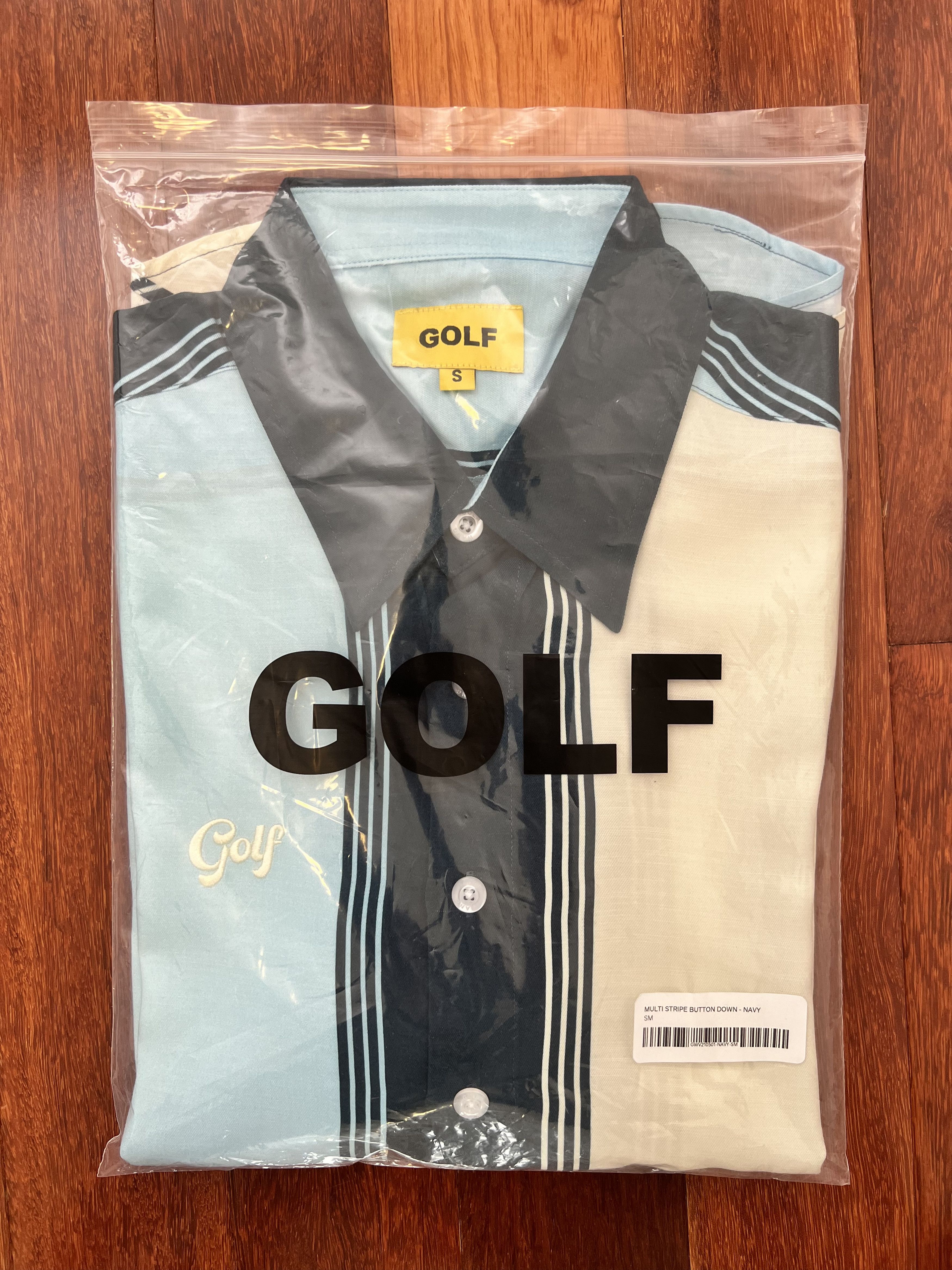 Golf Wang × Tyler The Creator 💚 Golf Wang Multi Stripe Button Down Navy Small Size US S / EU 44-46 / 1 - 9 Thumbnail
