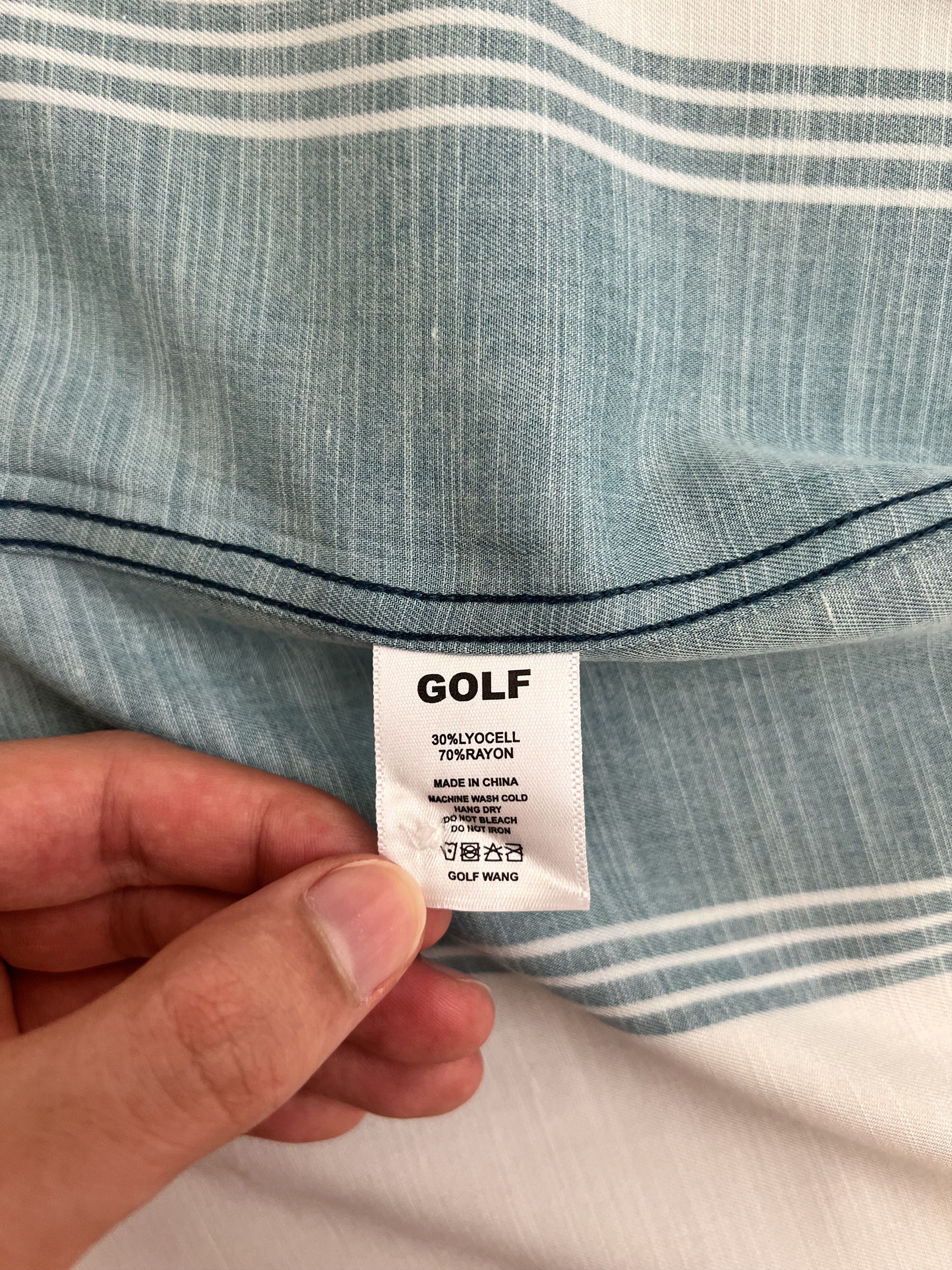 Golf Wang × Tyler The Creator 💚 Golf Wang Multi Stripe Button Down Navy Small Size US S / EU 44-46 / 1 - 7 Thumbnail