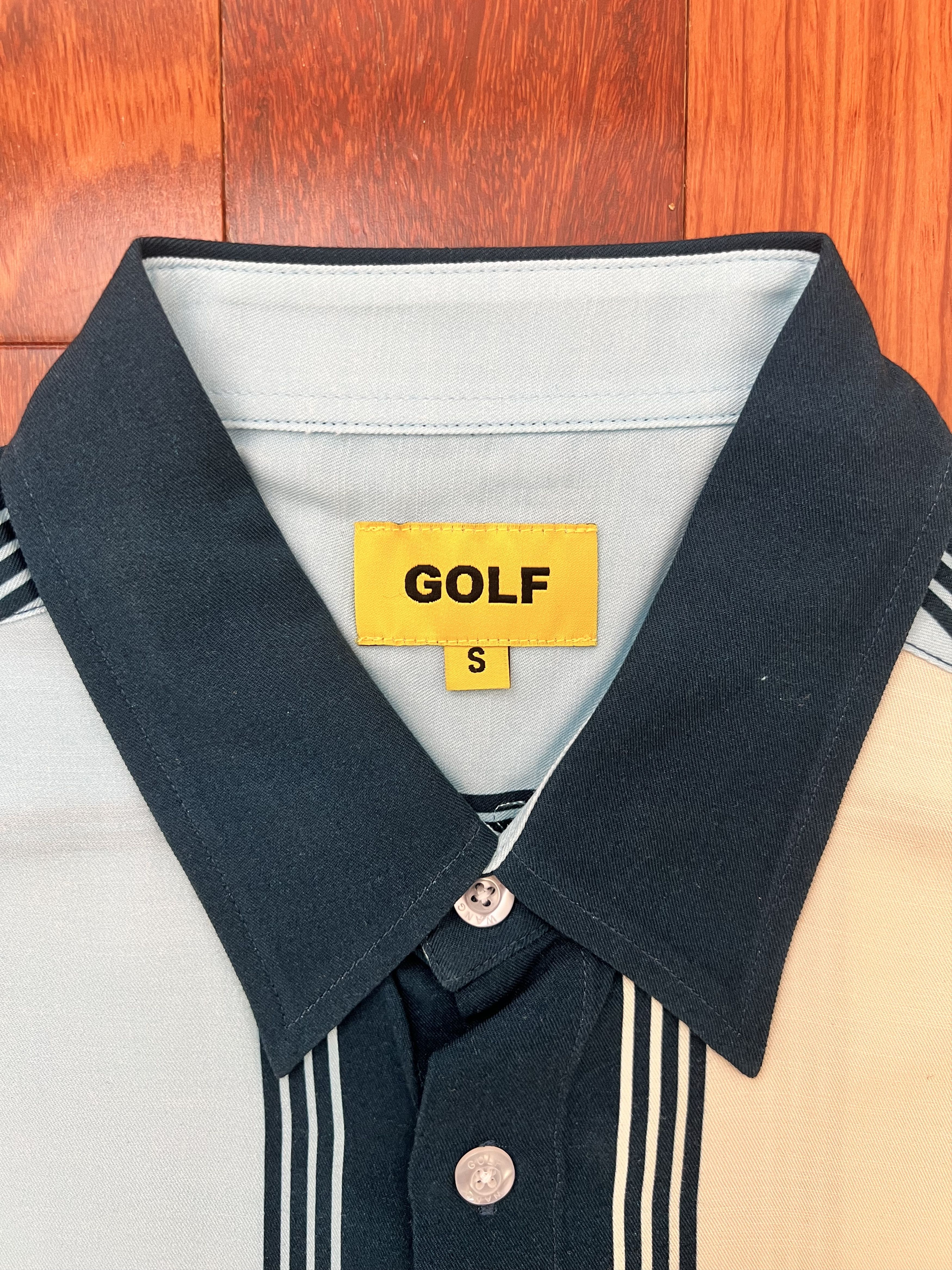 Golf Wang × Tyler The Creator 💚 Golf Wang Multi Stripe Button Down Navy Small Size US S / EU 44-46 / 1 - 4 Thumbnail
