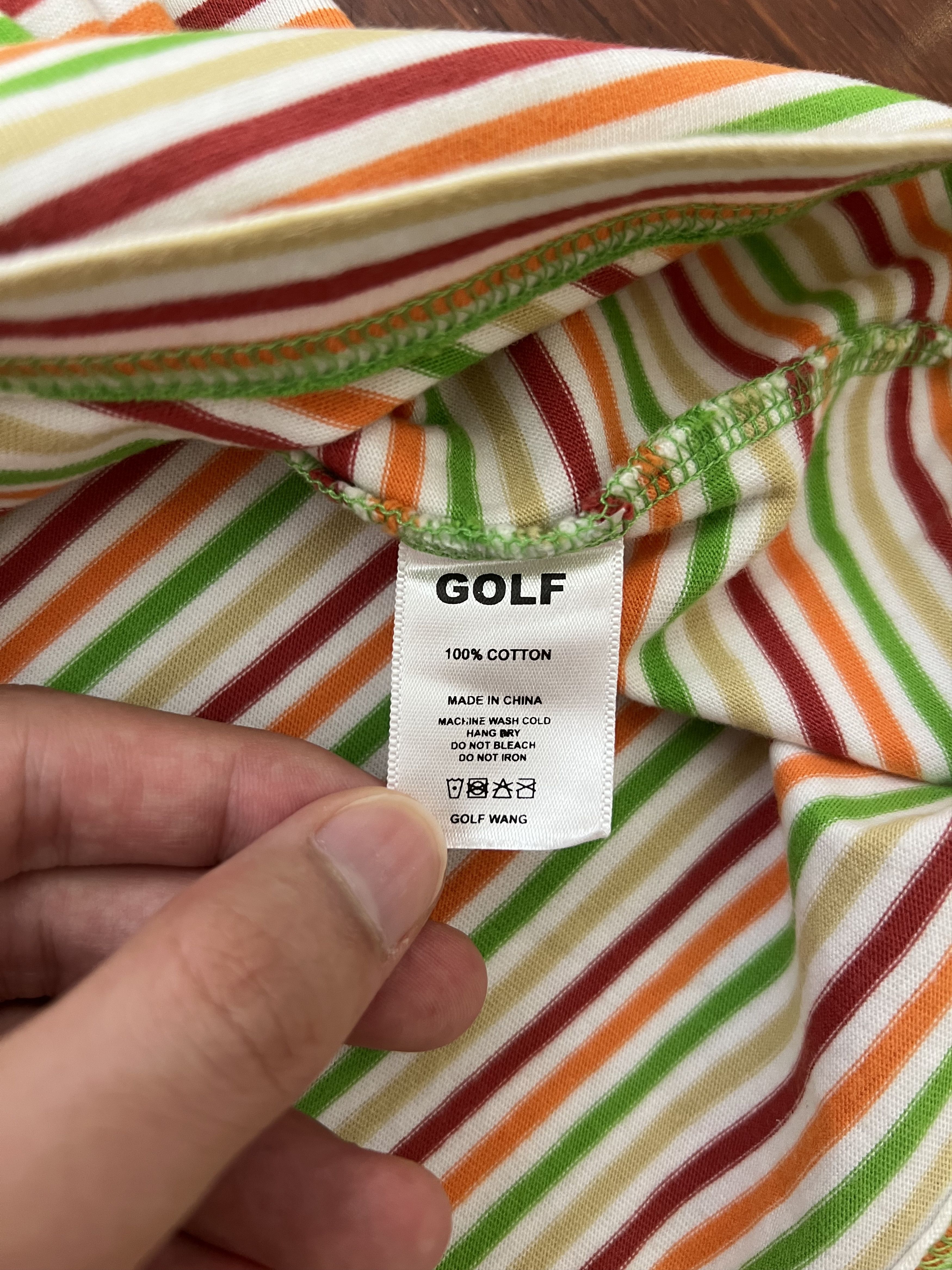 Golf Wang 💚 Golf Wang Embroidered Romeo Striped Tee Green Size US L / EU 52-54 / 3 - 5 Thumbnail