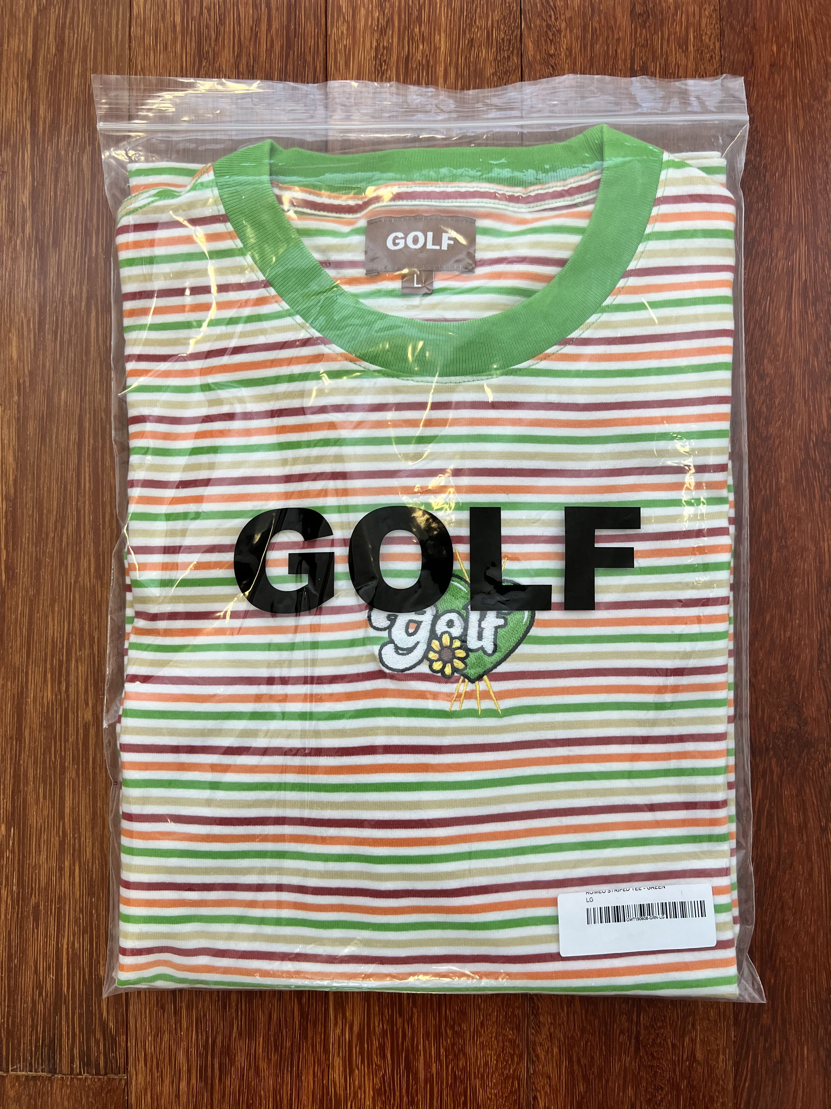 Golf Wang 💚 Golf Wang Embroidered Romeo Striped Tee Green Size US L / EU 52-54 / 3 - 7 Thumbnail