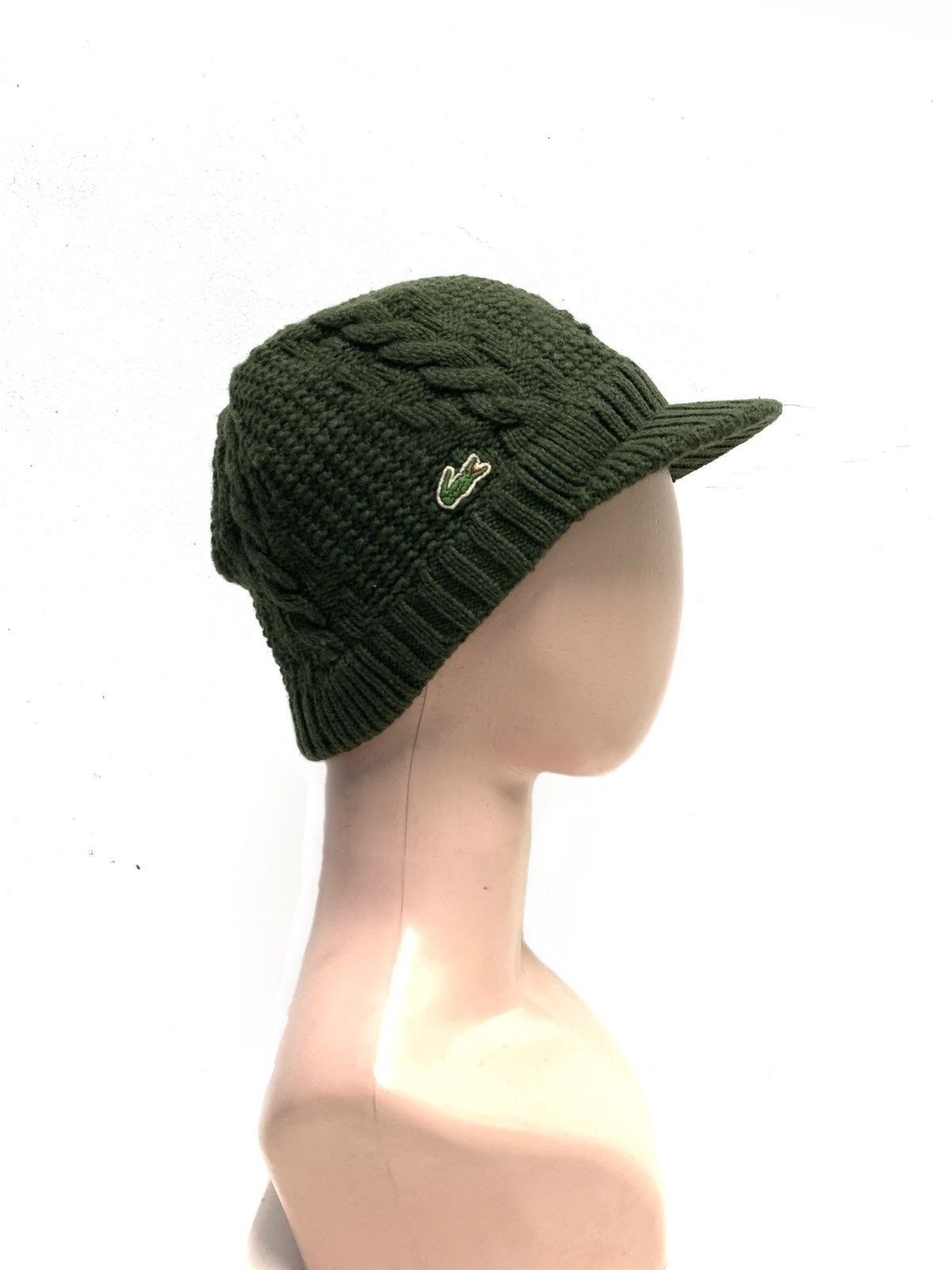 Vintage LACOSTE Cable Knitted Beanie Cap