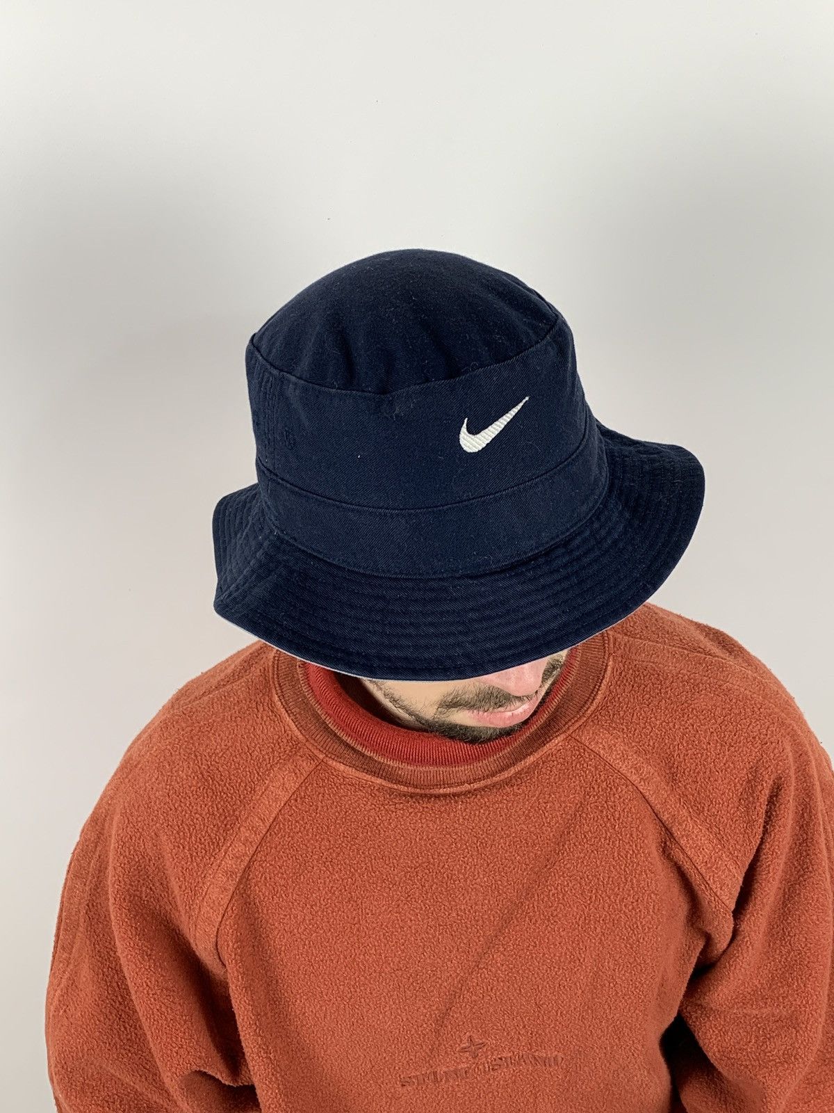 Nike 90s Vintage Nike Center Swoosh Bucket Hat Cap Size ONE SIZE - 3 Thumbnail
