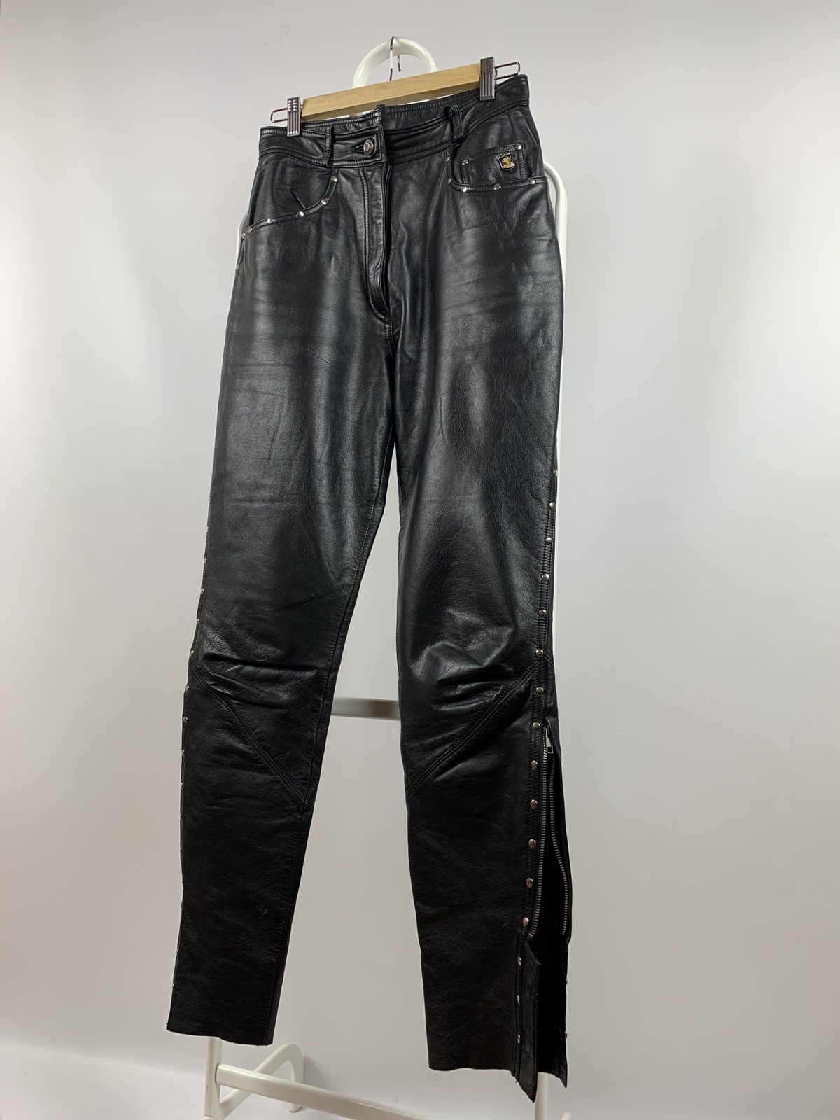 Genuine Leather Women’s Vintage Harley Davidson Leather Pants Size 30" / US 8 / IT 44 - 2 Thumbnail