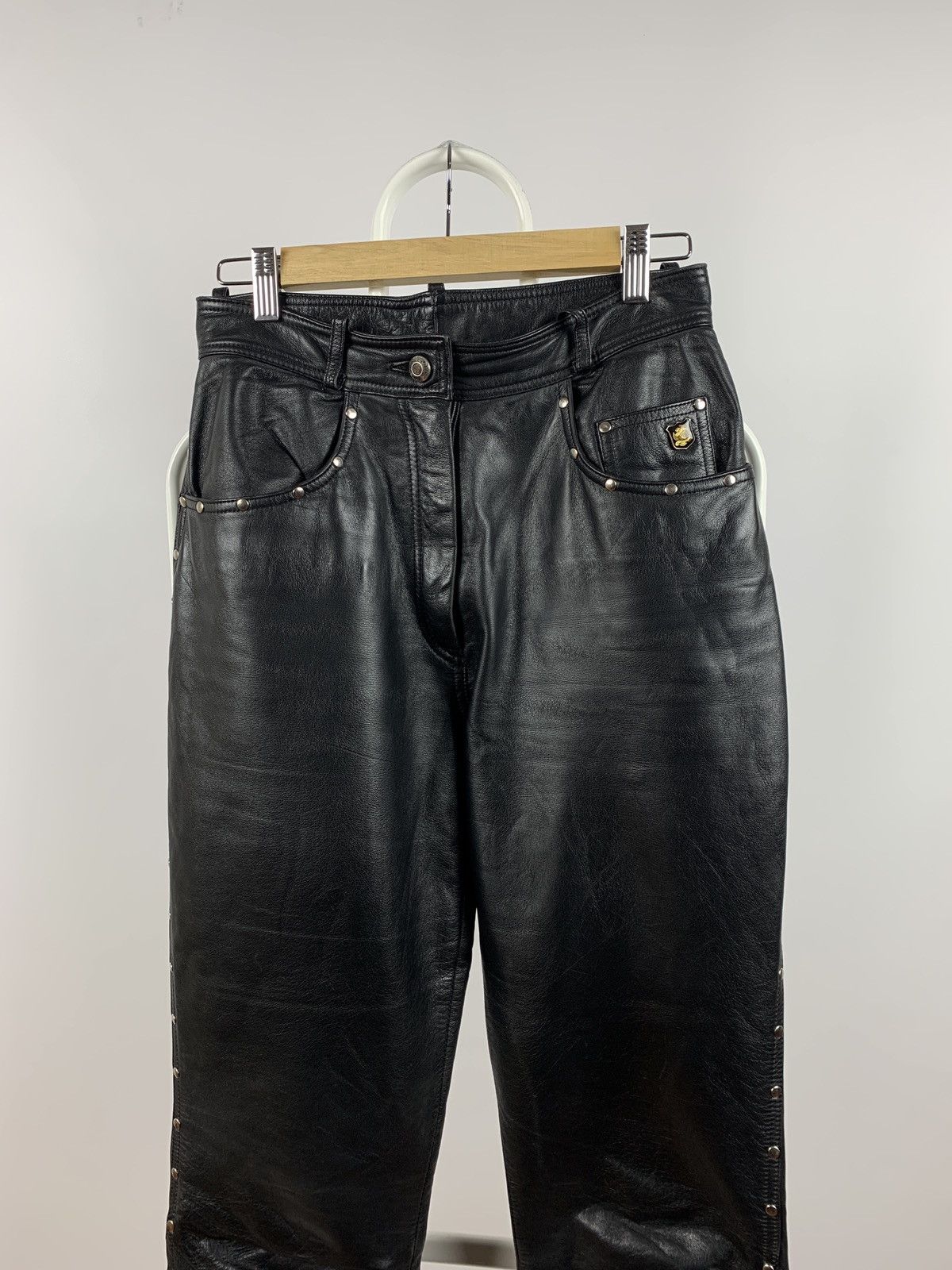 Genuine Leather Women’s Vintage Harley Davidson Leather Pants Size 30" / US 8 / IT 44 - 3 Thumbnail