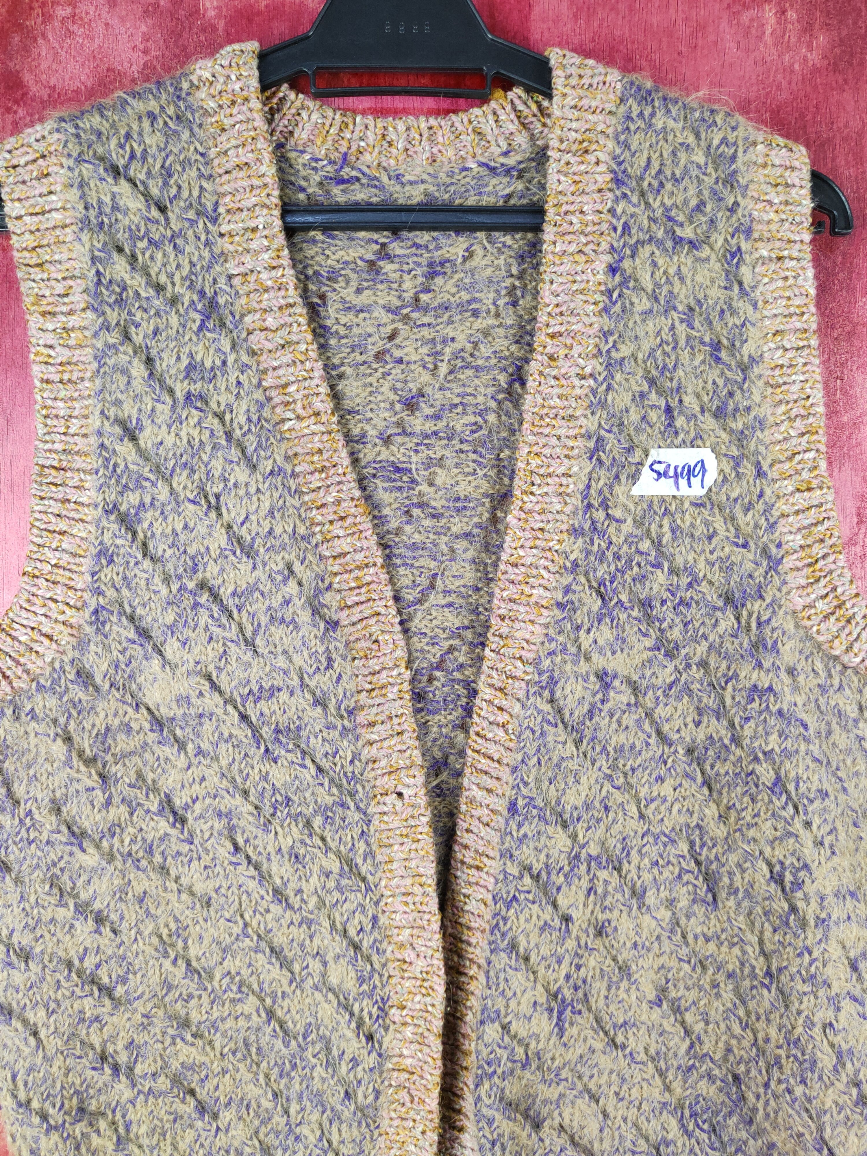 Japanese Brand × Vintage Japanese Brand Brown/Purple Knitwear Vests #5499 Size M / US 6-8 / IT 42-44 - 2 Thumbnail
