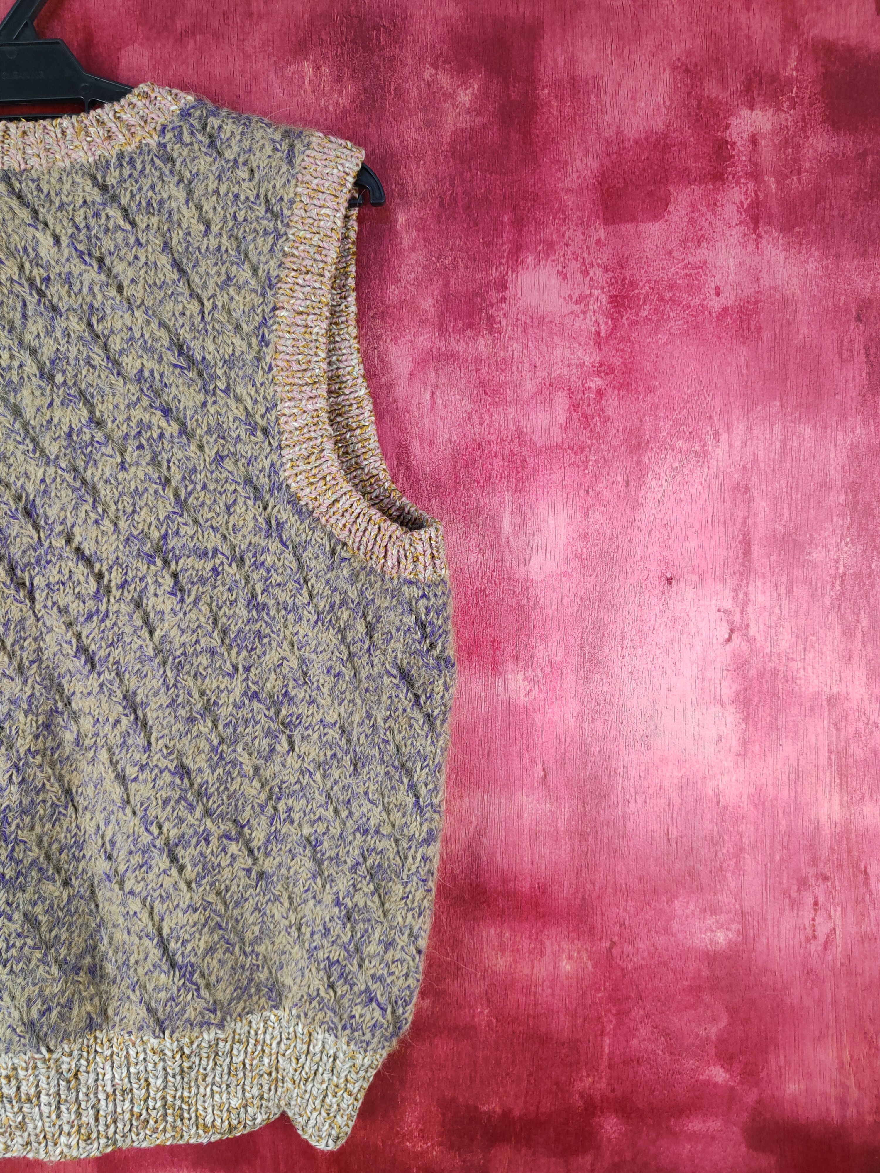 Japanese Brand × Vintage Japanese Brand Brown/Purple Knitwear Vests #5499 Size M / US 6-8 / IT 42-44 - 7 Thumbnail