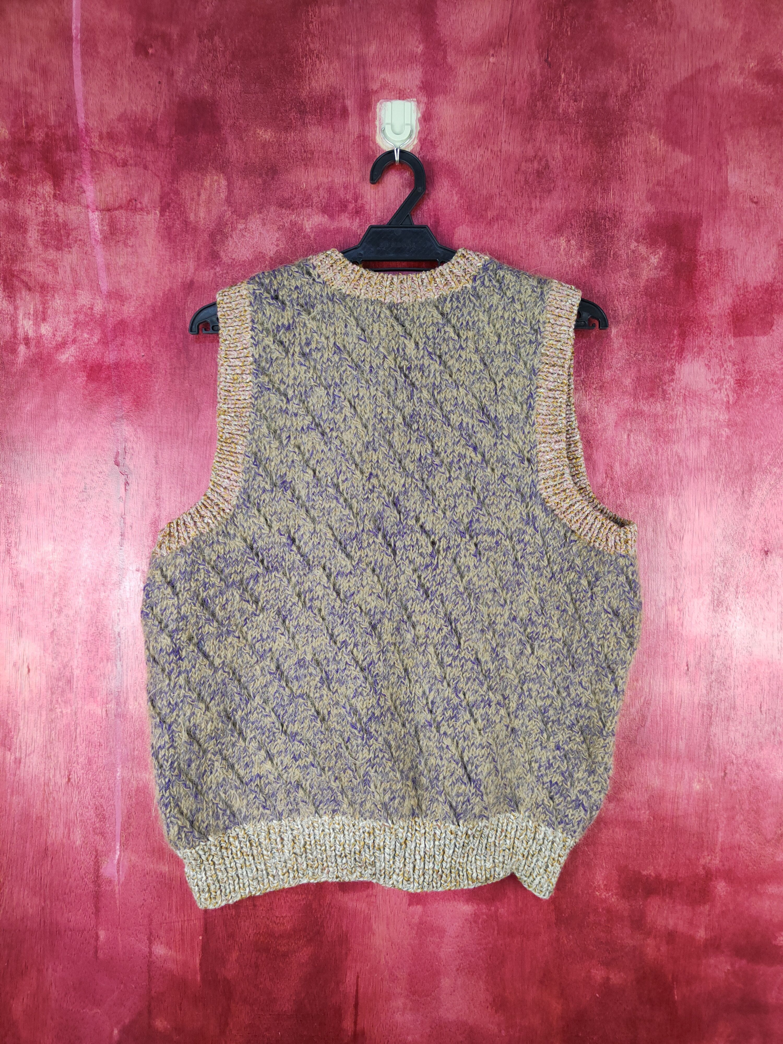 Japanese Brand × Vintage Japanese Brand Brown/Purple Knitwear Vests #5499 Size M / US 6-8 / IT 42-44 - 5 Thumbnail