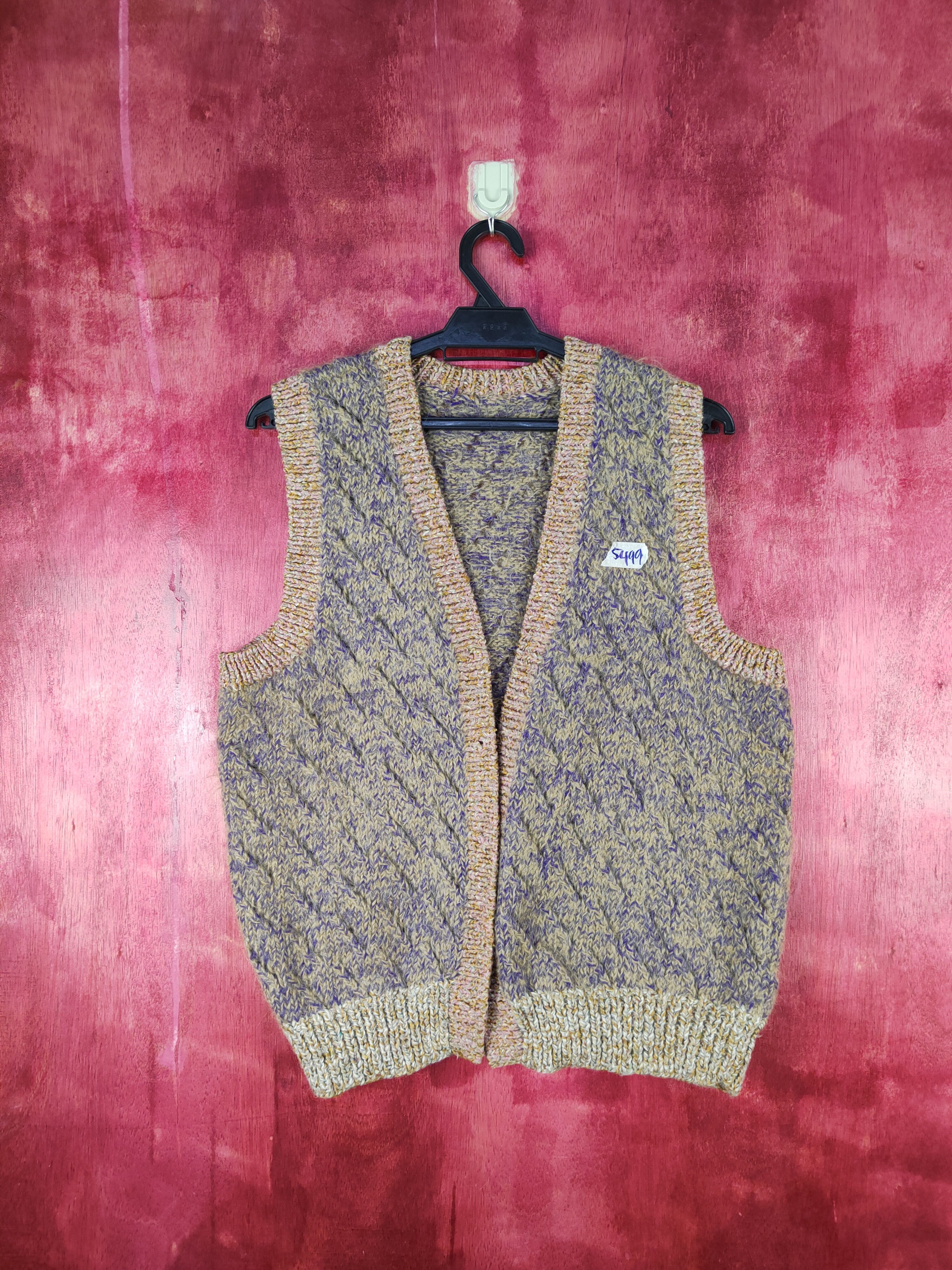 Japanese Brand × Vintage Japanese Brand Brown/Purple Knitwear Vests #5499 Size M / US 6-8 / IT 42-44 - 1 Thumbnail