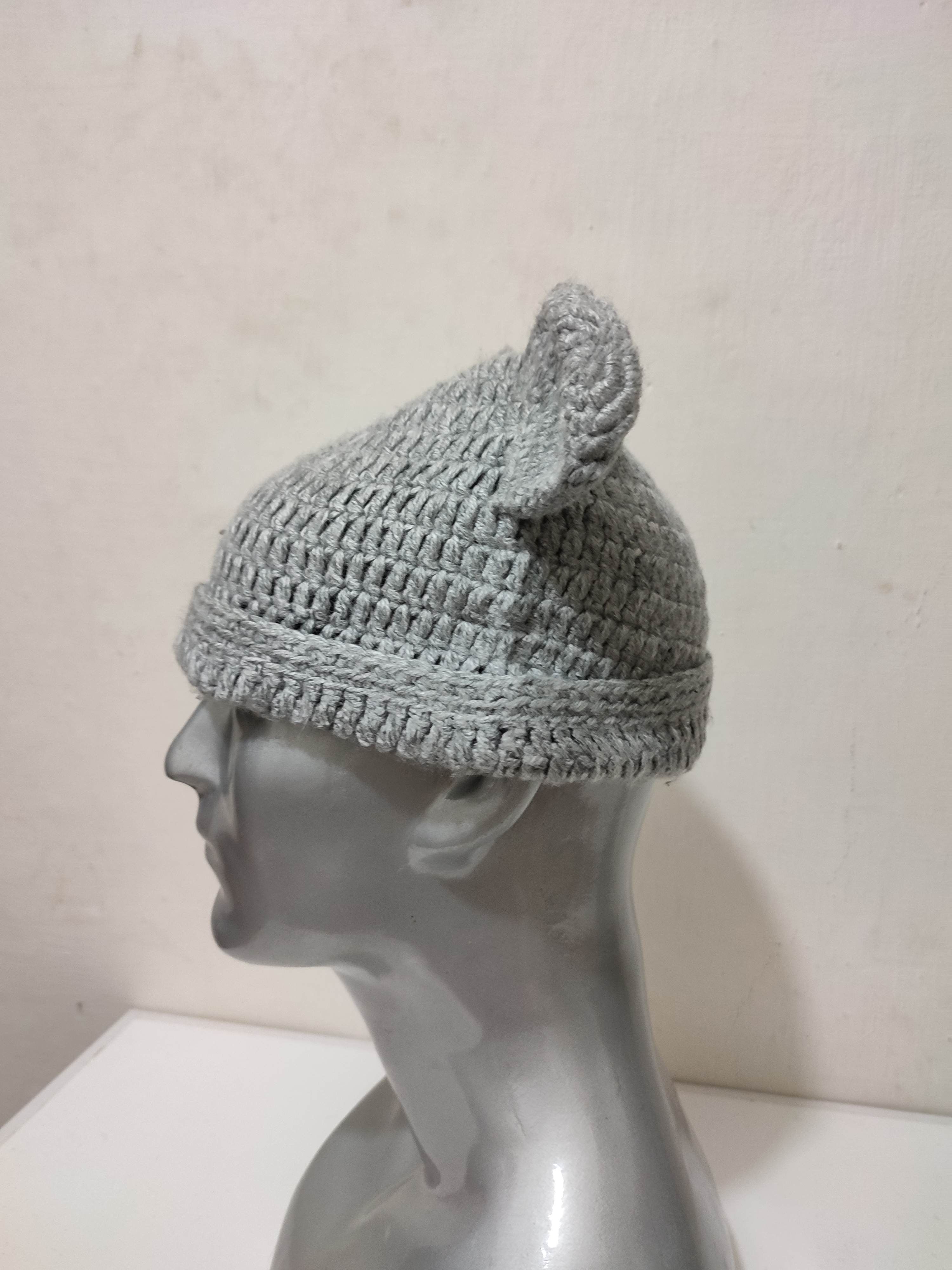 Handmade 🔥Unknown Knitted Bunny Ear Beanie Hats Size ONE SIZE - 5 Thumbnail