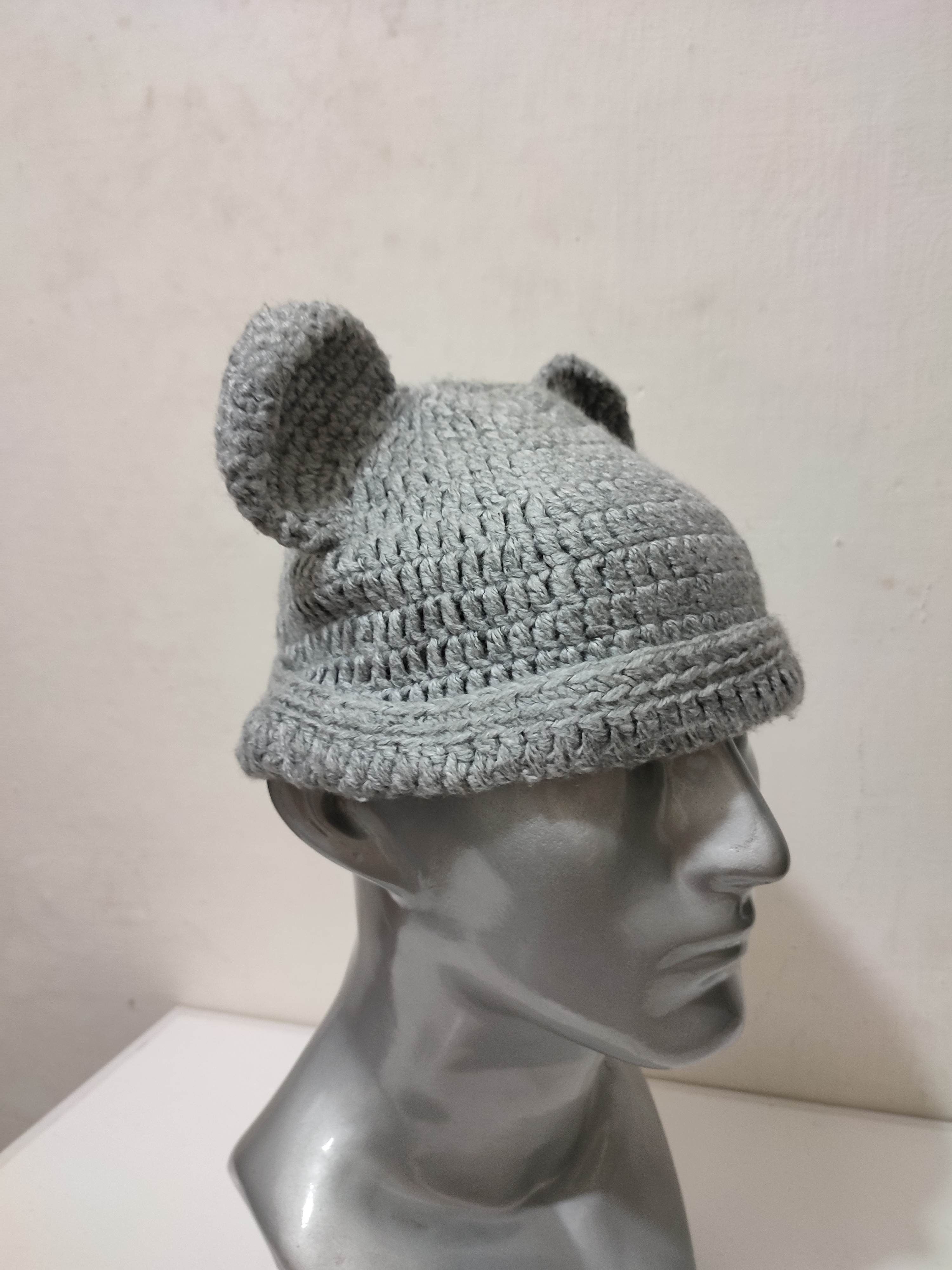 Handmade 🔥Unknown Knitted Bunny Ear Beanie Hats Size ONE SIZE - 3 Thumbnail
