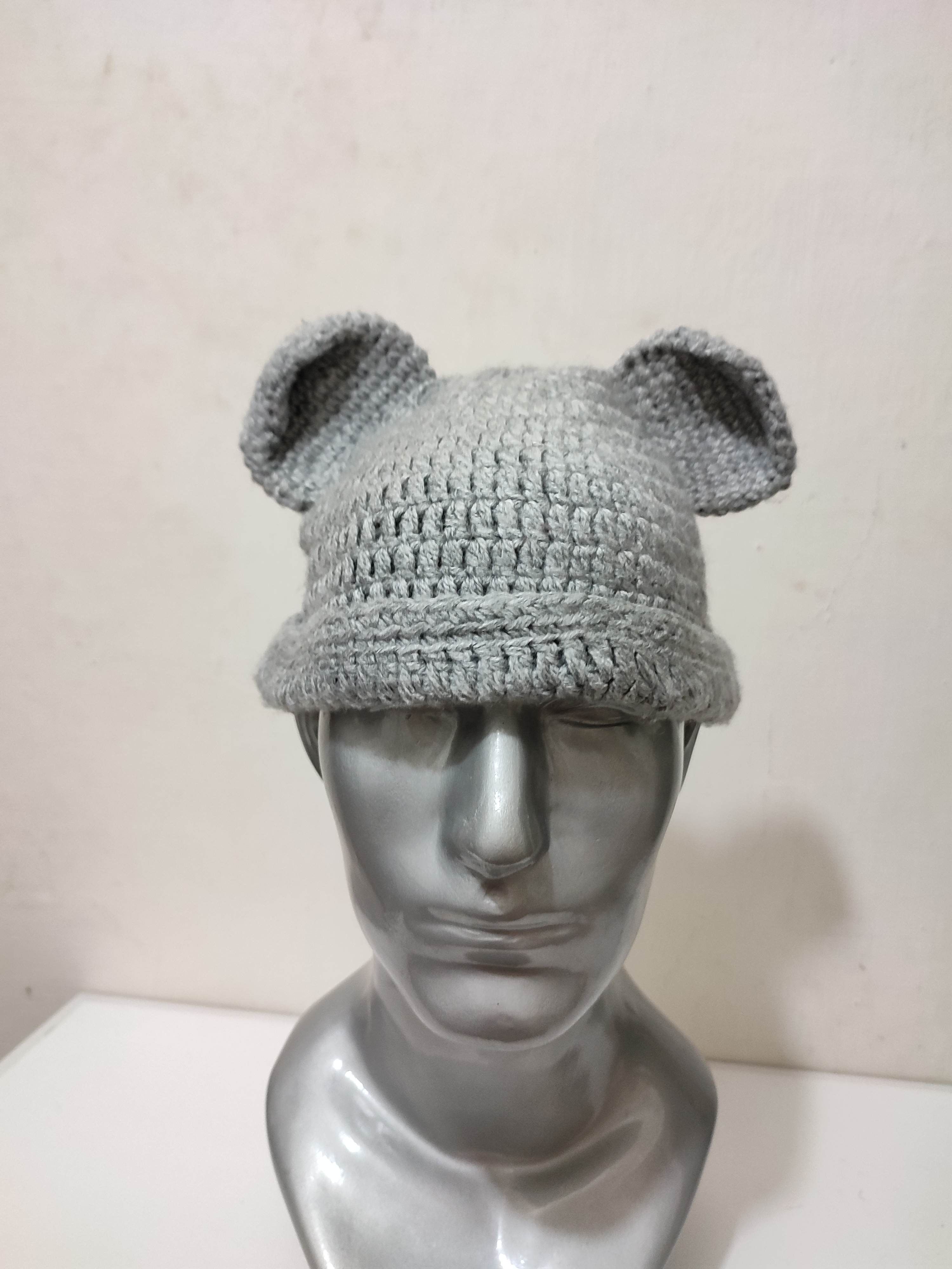 Handmade 🔥Unknown Knitted Bunny Ear Beanie Hats Size ONE SIZE - 1 Thumbnail