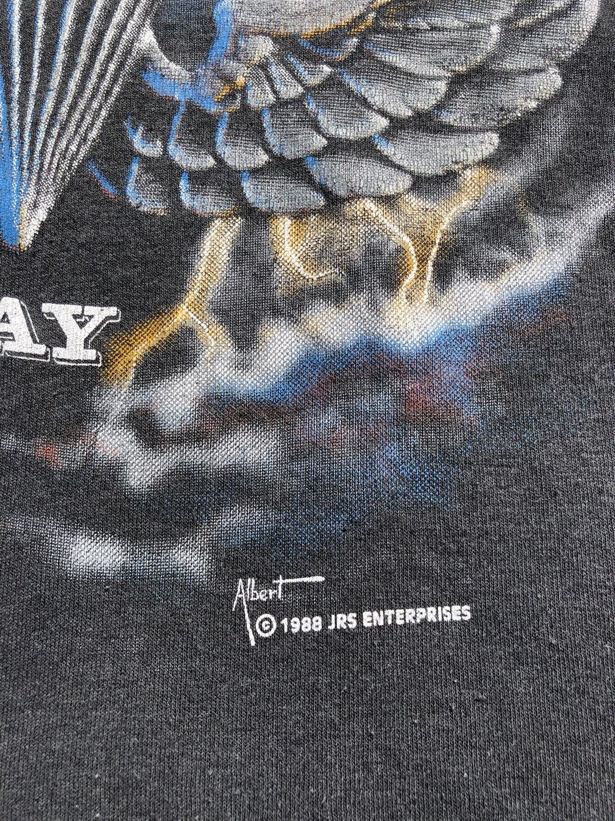 Vintage Vintage 1988 Airborne All The Way Army Faded Black Tee Size US XL / EU 56 / 4 - 4 Thumbnail