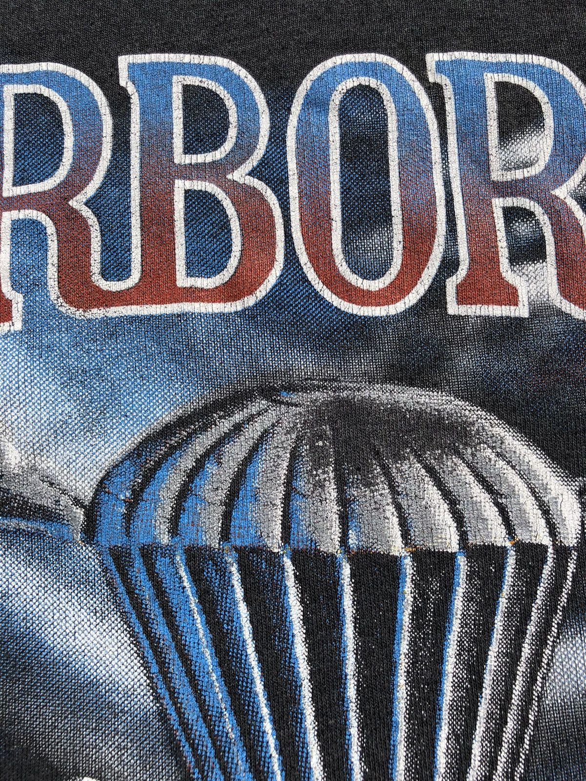 Vintage Vintage 1988 Airborne All The Way Army Faded Black Tee Size US XL / EU 56 / 4 - 3 Thumbnail