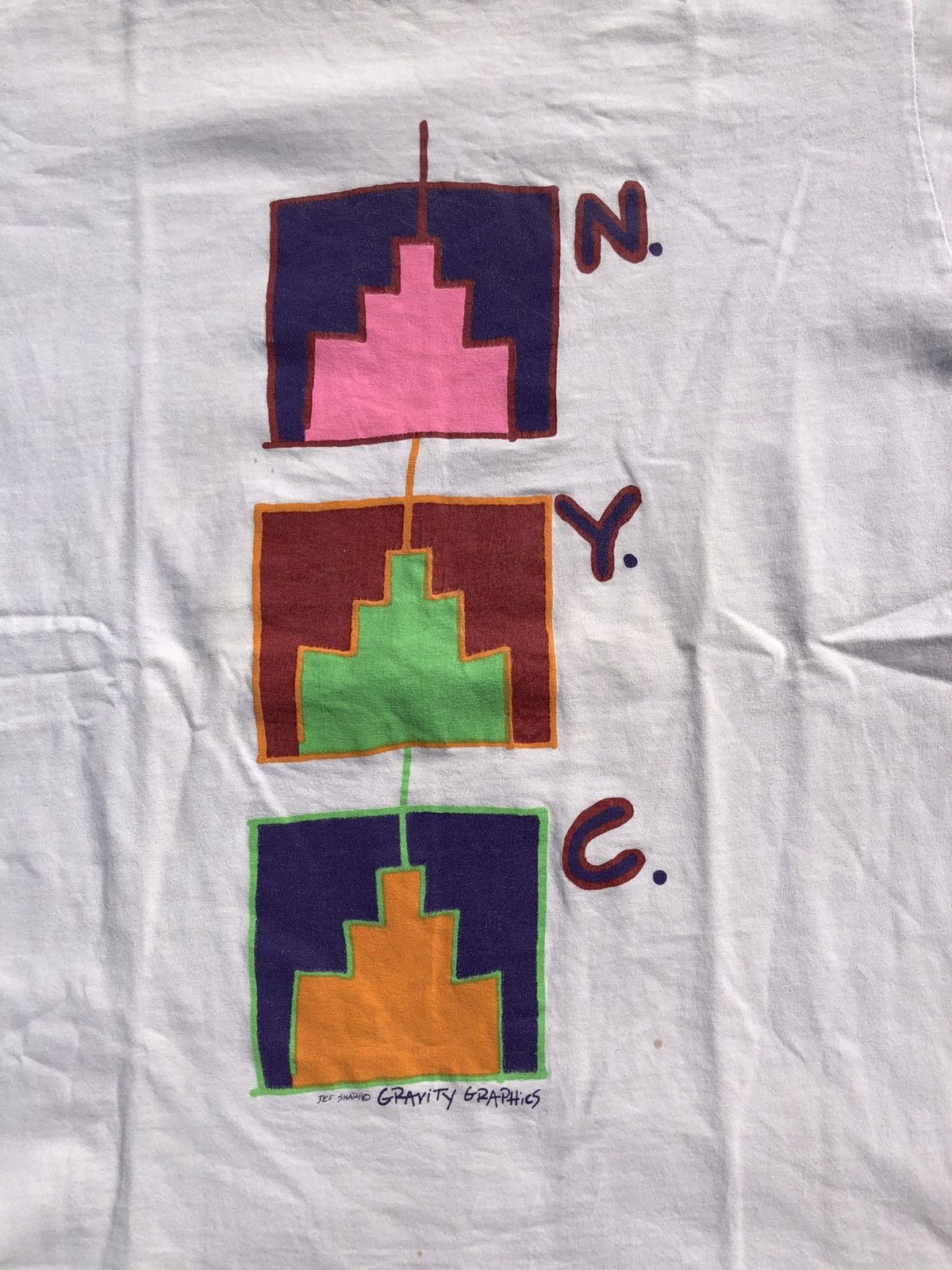 Vintage Vintage 90s NYC New York Gravity Graphics Jef Sharp Tee Size US L / EU 52-54 / 3 - 3 Thumbnail