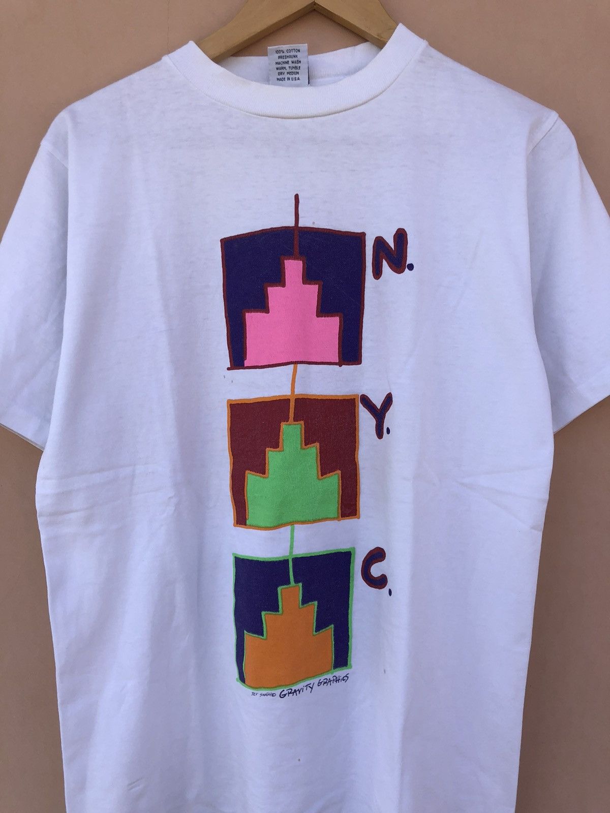 Vintage Vintage 90s NYC New York Gravity Graphics Jef Sharp Tee Size US L / EU 52-54 / 3 - 2 Thumbnail