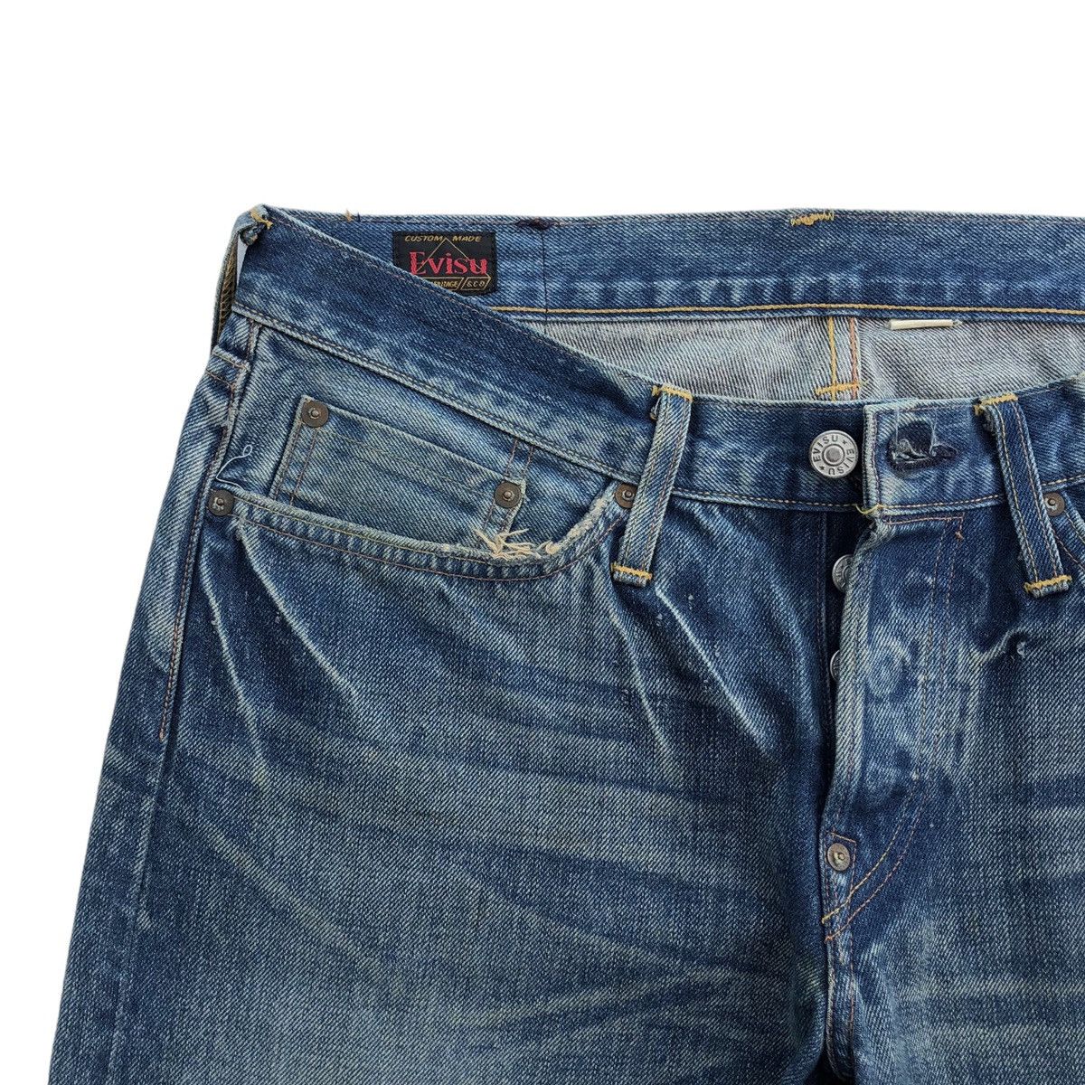 Evisu 🔥SS08 EVISU Selvedge Distressed Denim Pant Size US 33 - 5 Thumbnail
