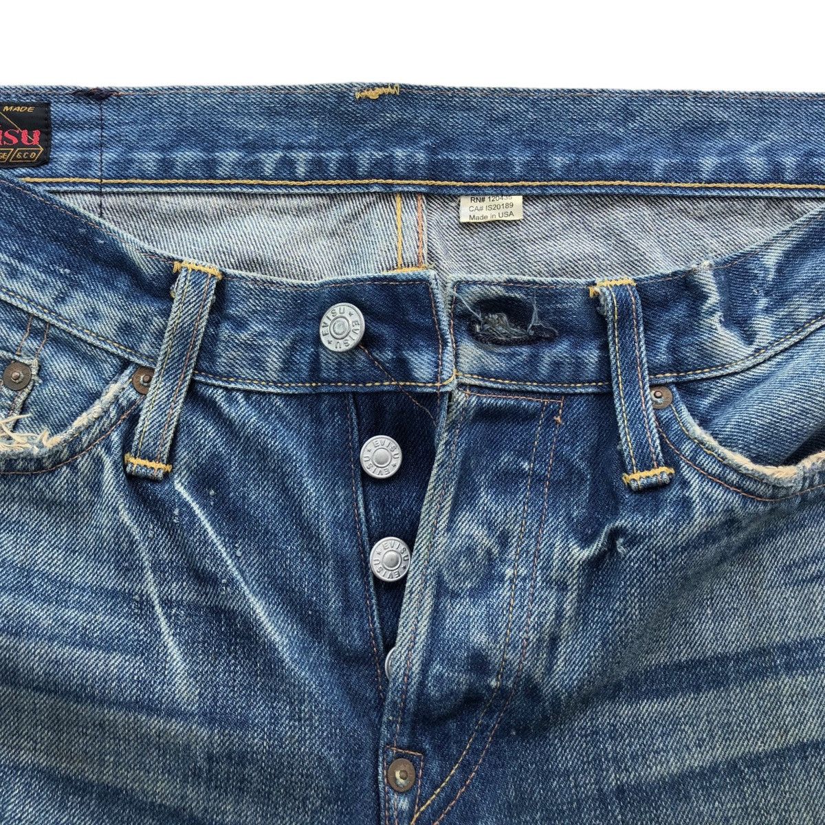 Evisu 🔥SS08 EVISU Selvedge Distressed Denim Pant Size US 33 - 17 Thumbnail