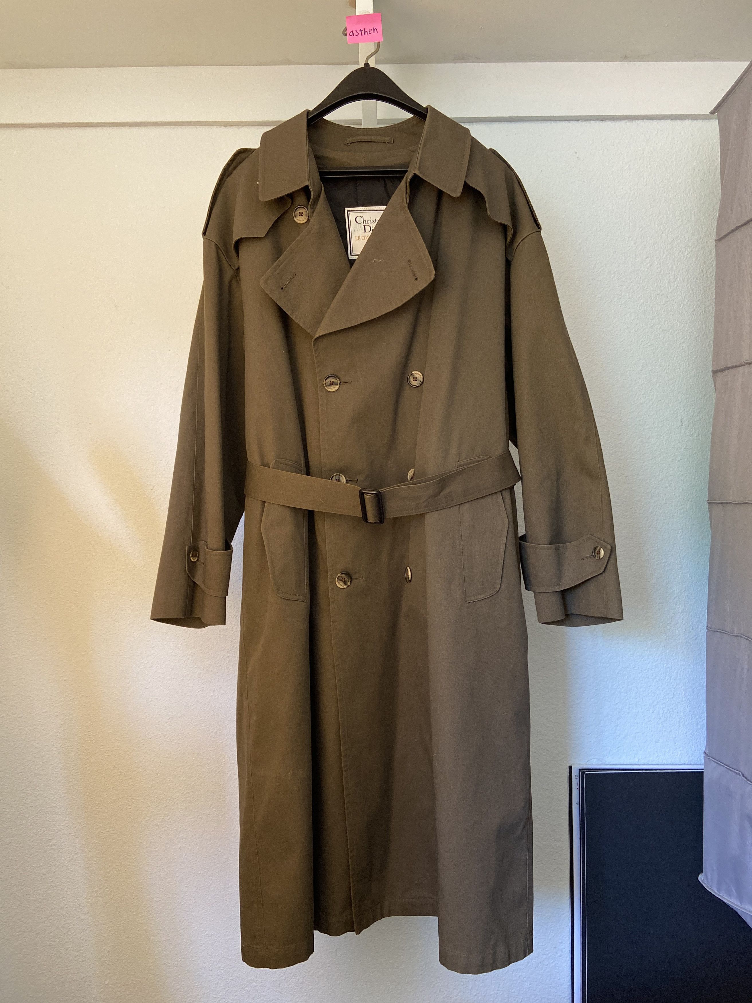 Vintage Christian Dior Le Connaisseur Paris New York Irredescent outlet Trench Coat 46L