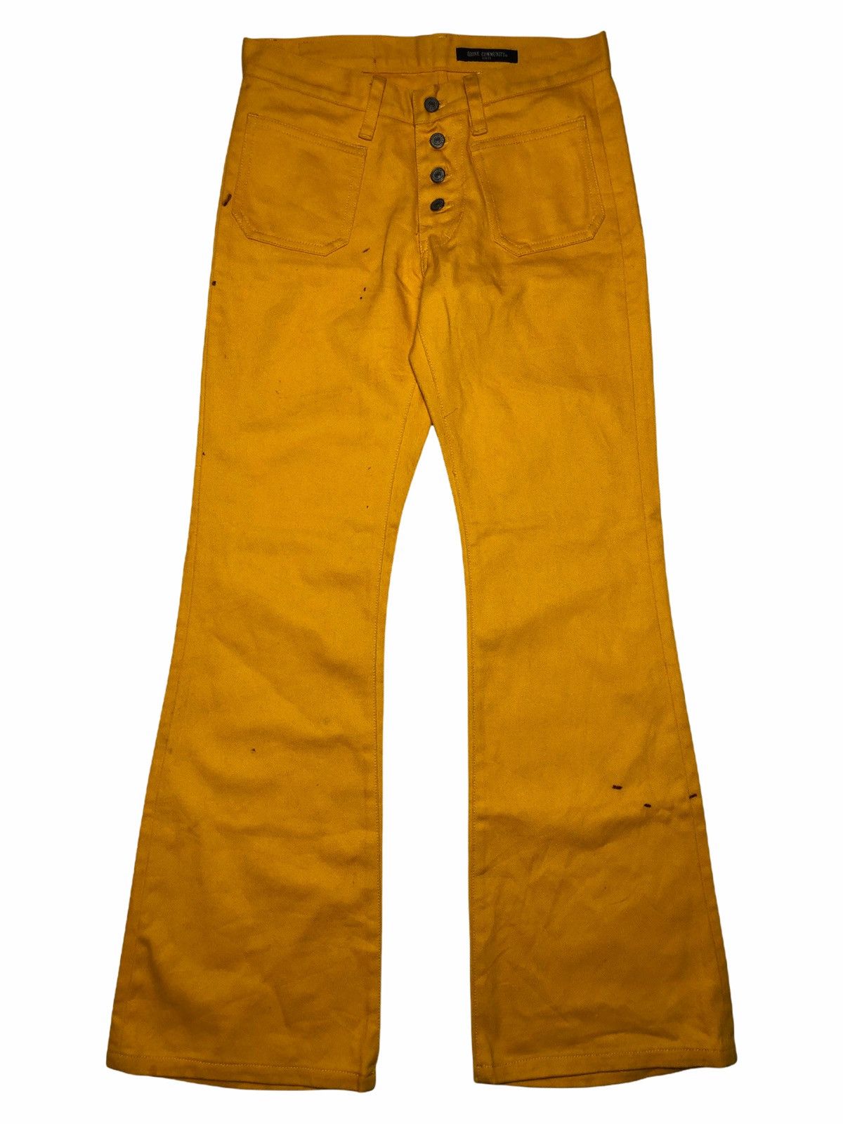 Hysteric Glamour 1990s Ozone Community - Yellow Flared Denim Pants Size US 29 - 4 Thumbnail