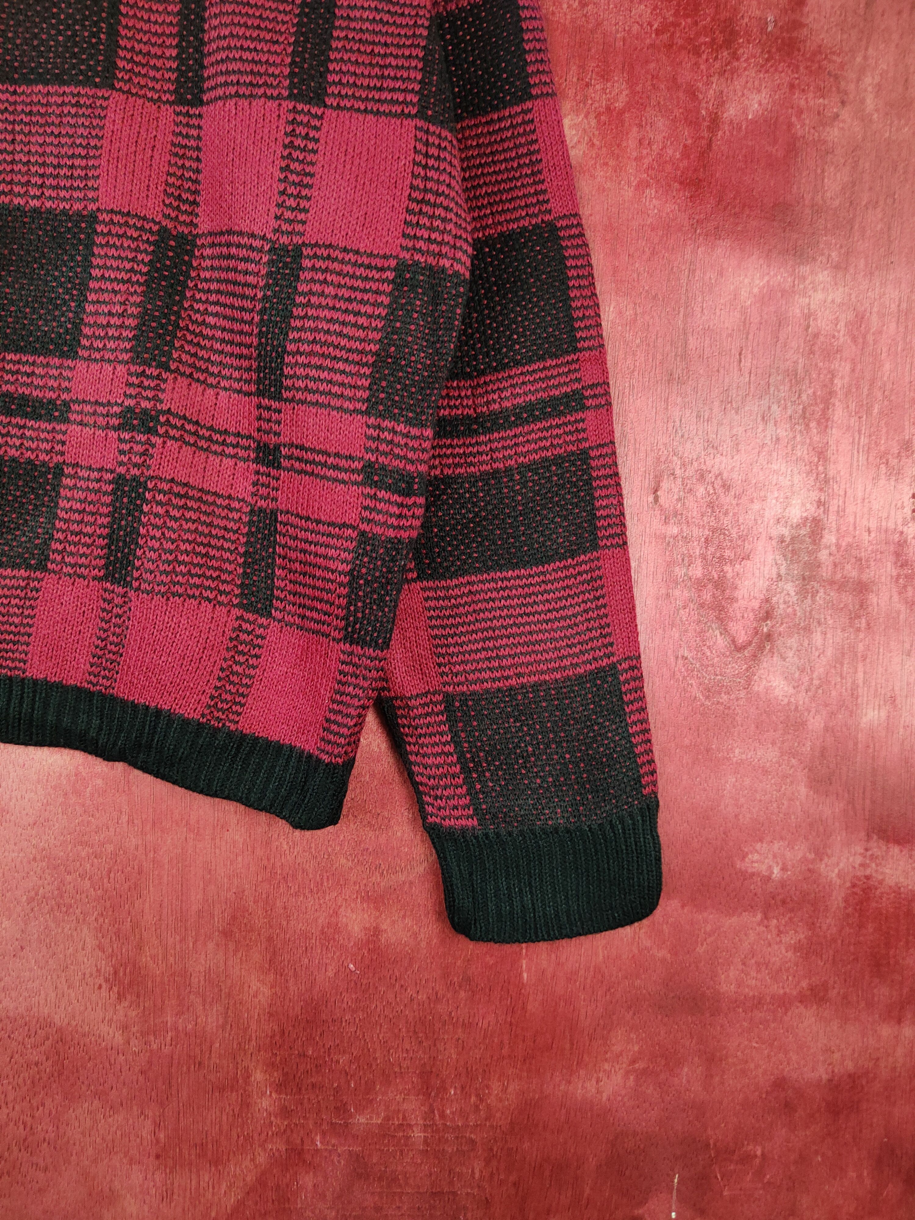 Japanese Brand Anne Basket Black/Red Knitwear Cardigan #5468 Size XL / US 12-14 / IT 48-50 - 6 Thumbnail