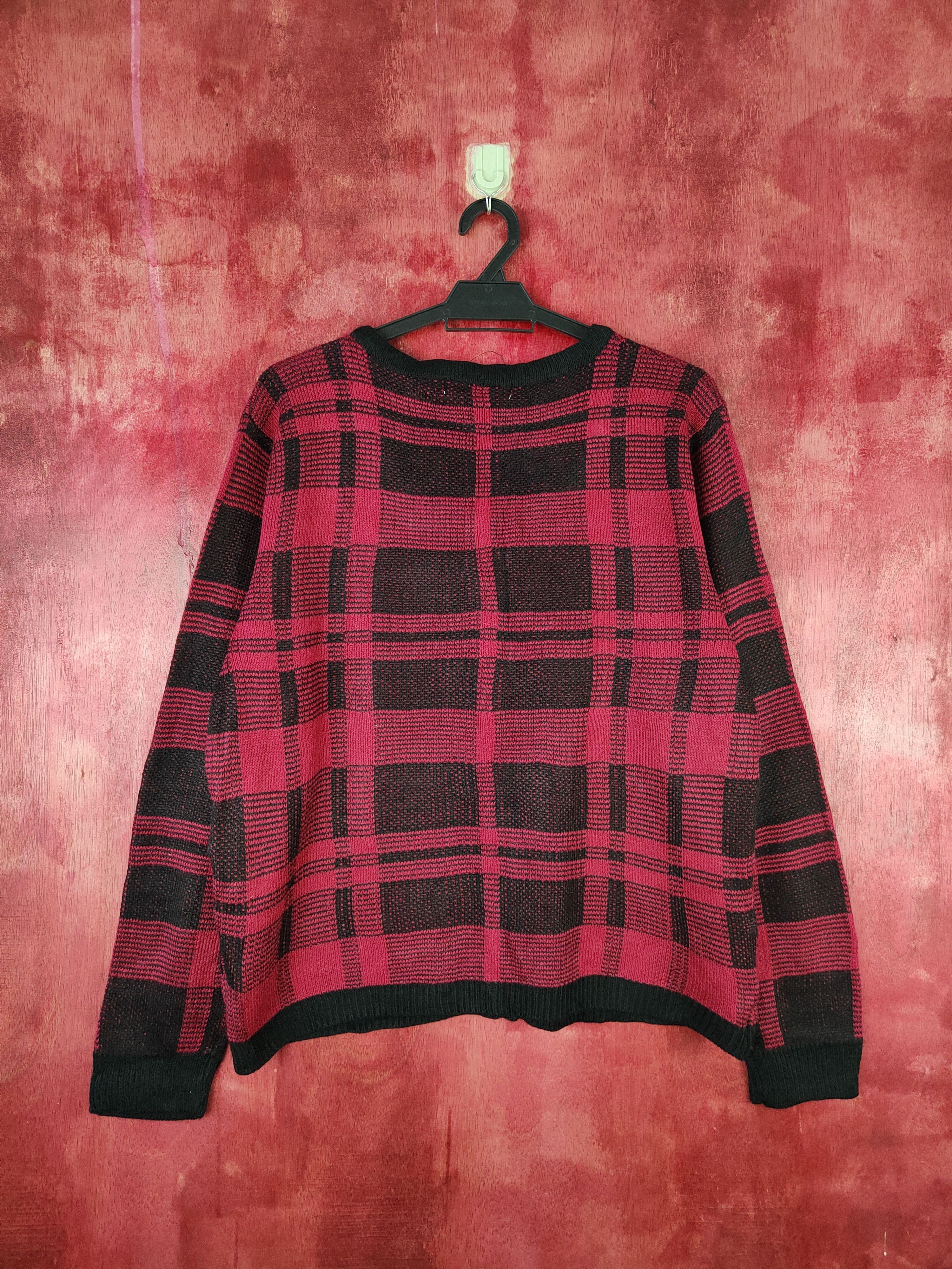 Japanese Brand Anne Basket Black/Red Knitwear Cardigan #5468 Size XL / US 12-14 / IT 48-50 - 7 Thumbnail