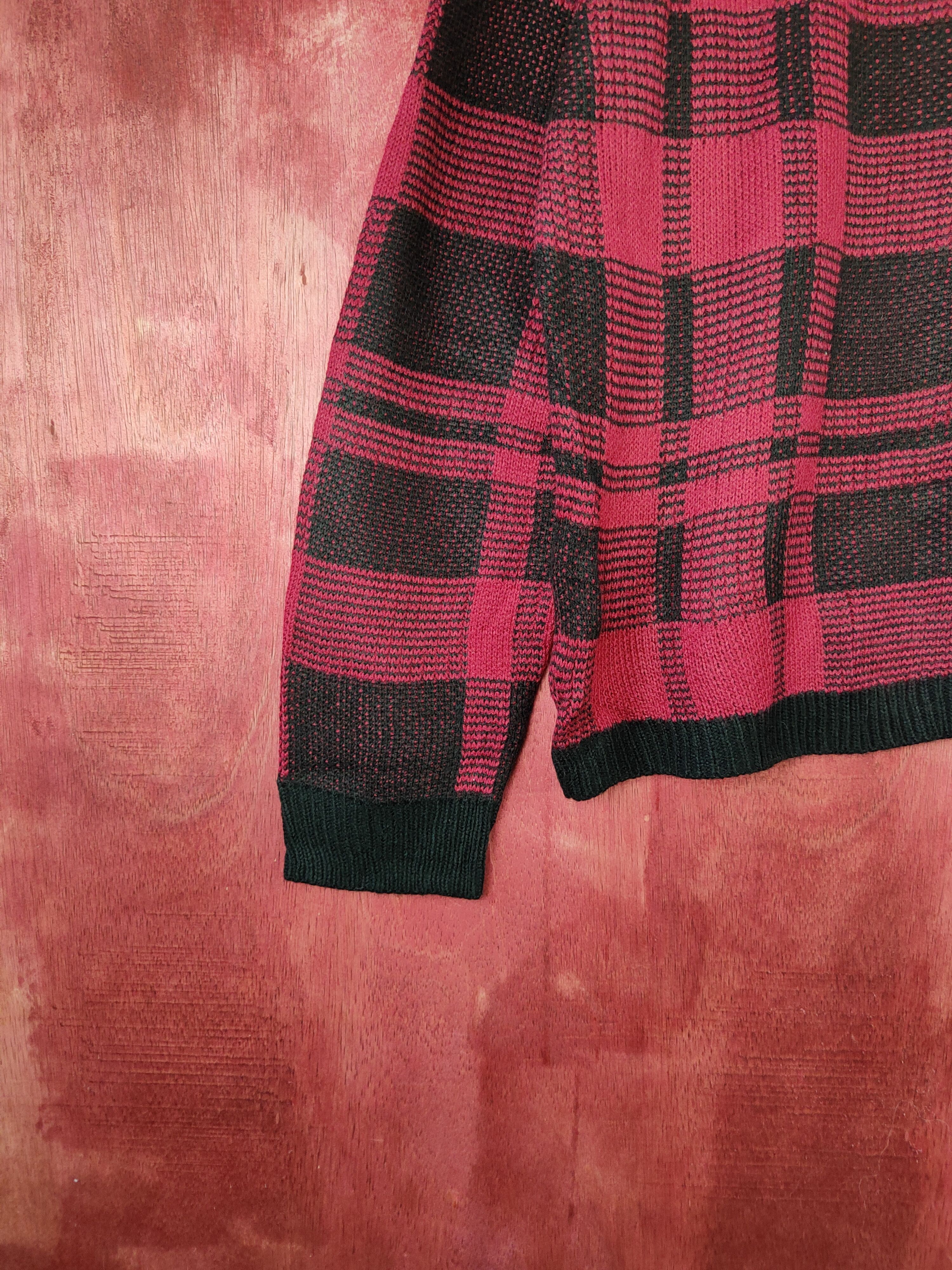 Japanese Brand Anne Basket Black/Red Knitwear Cardigan #5468 Size XL / US 12-14 / IT 48-50 - 4 Thumbnail