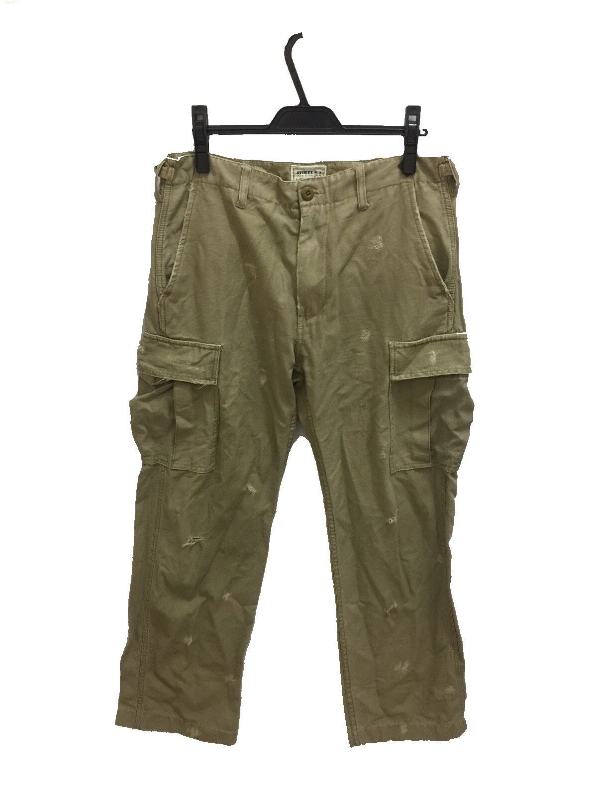image of Archival Clothing x Avirex Distressed Military Cargo Pant in Cream, Men's (Size 33)