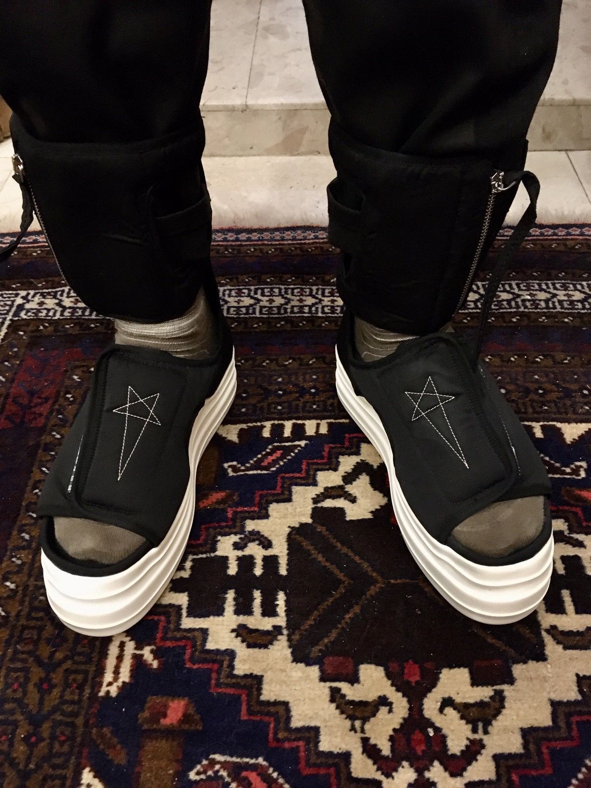 Rick Owens NEW 💣 DOUBLE BUMPER CARGO PENTAGRAM VICIOUS SANDALS Size US 8 / EU 41 - 19 Thumbnail
