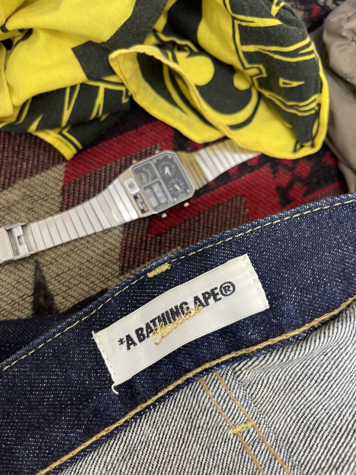 Bape Bapesta Denim Chain Embroidered Regular Fit 4🟦 Size US 35 - 10 Thumbnail