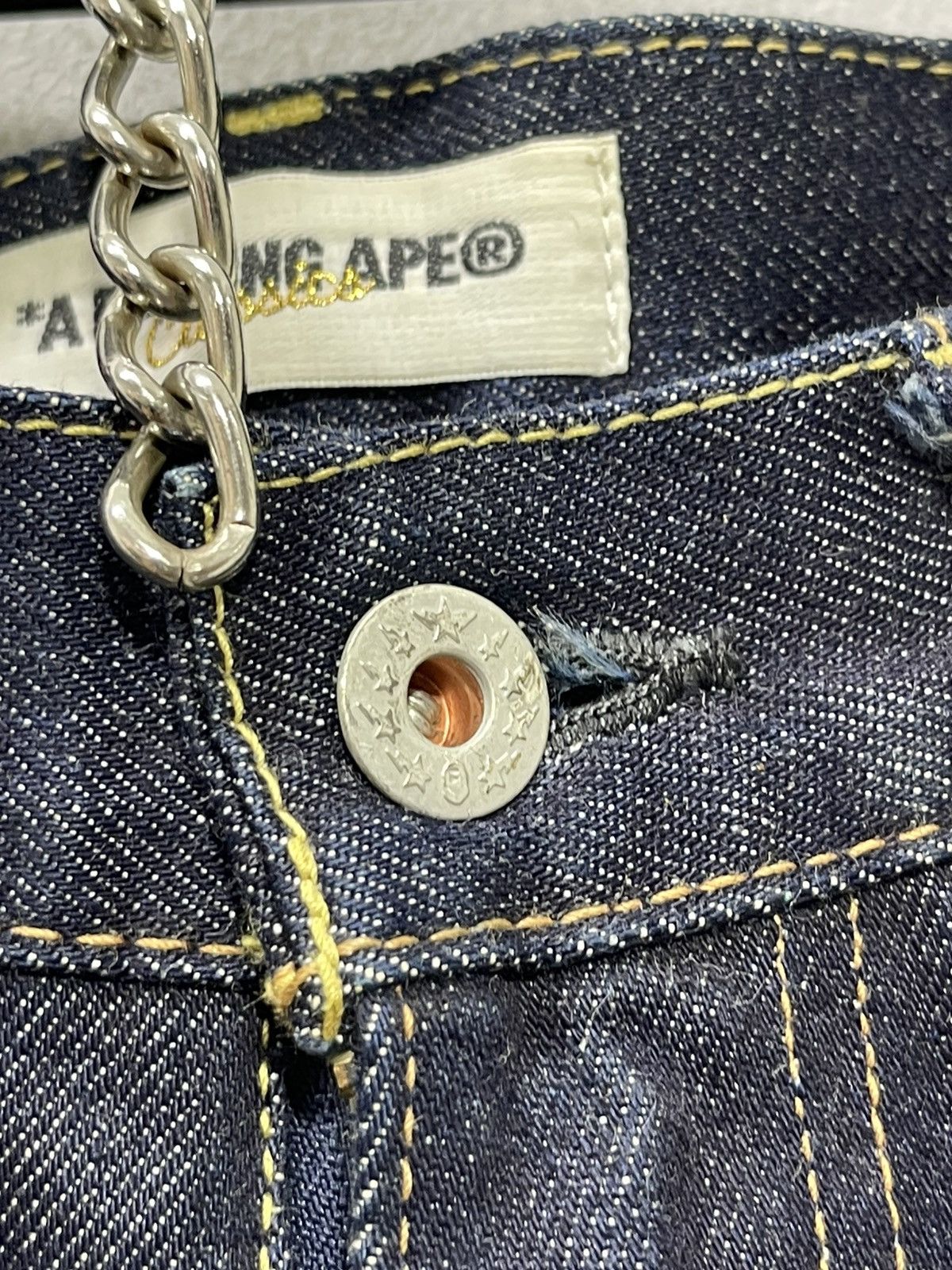 Bape Bapesta Denim Chain Embroidered Regular Fit 4🟦 Size US 35 - 9 Thumbnail