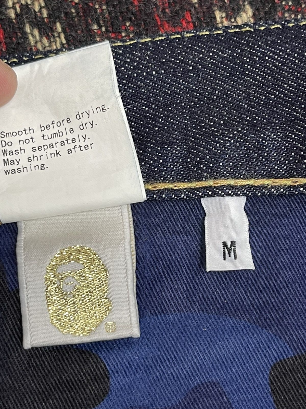 Bape Bapesta Denim Chain Embroidered Regular Fit 4🟦 Size US 35 - 12 Thumbnail