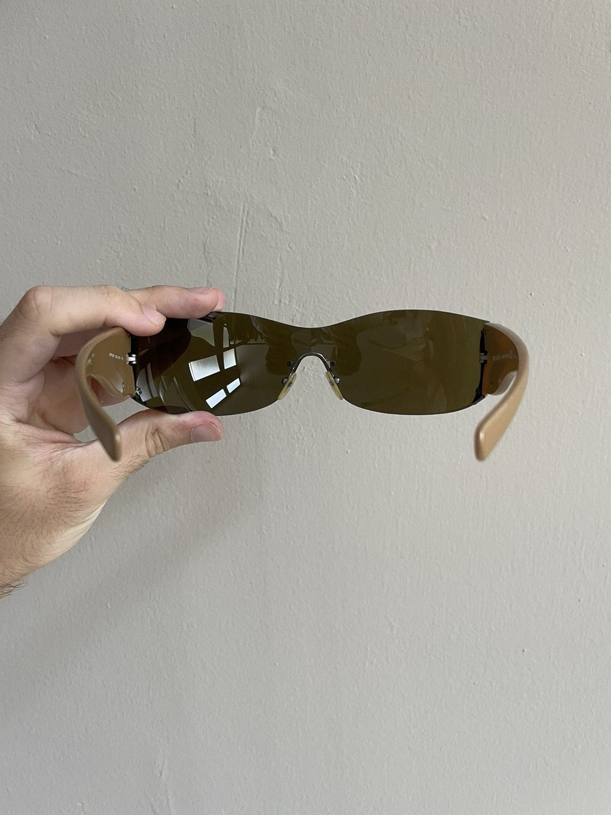 Prada × Vintage SS04 Visor vintage shield mask archive Sunglasses ski flames Size ONE SIZE - 6 Thumbnail