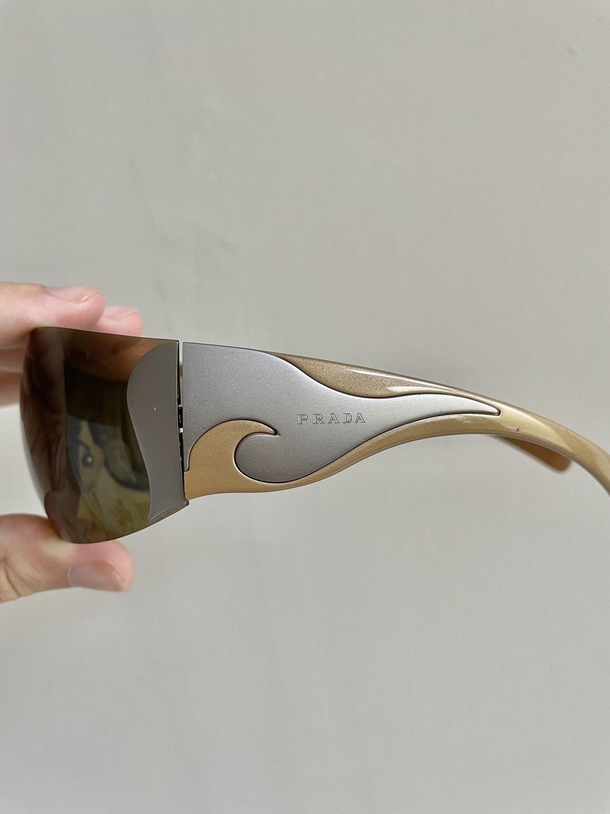 Prada × Vintage SS04 Visor vintage shield mask archive Sunglasses ski flames Size ONE SIZE - 8 Thumbnail