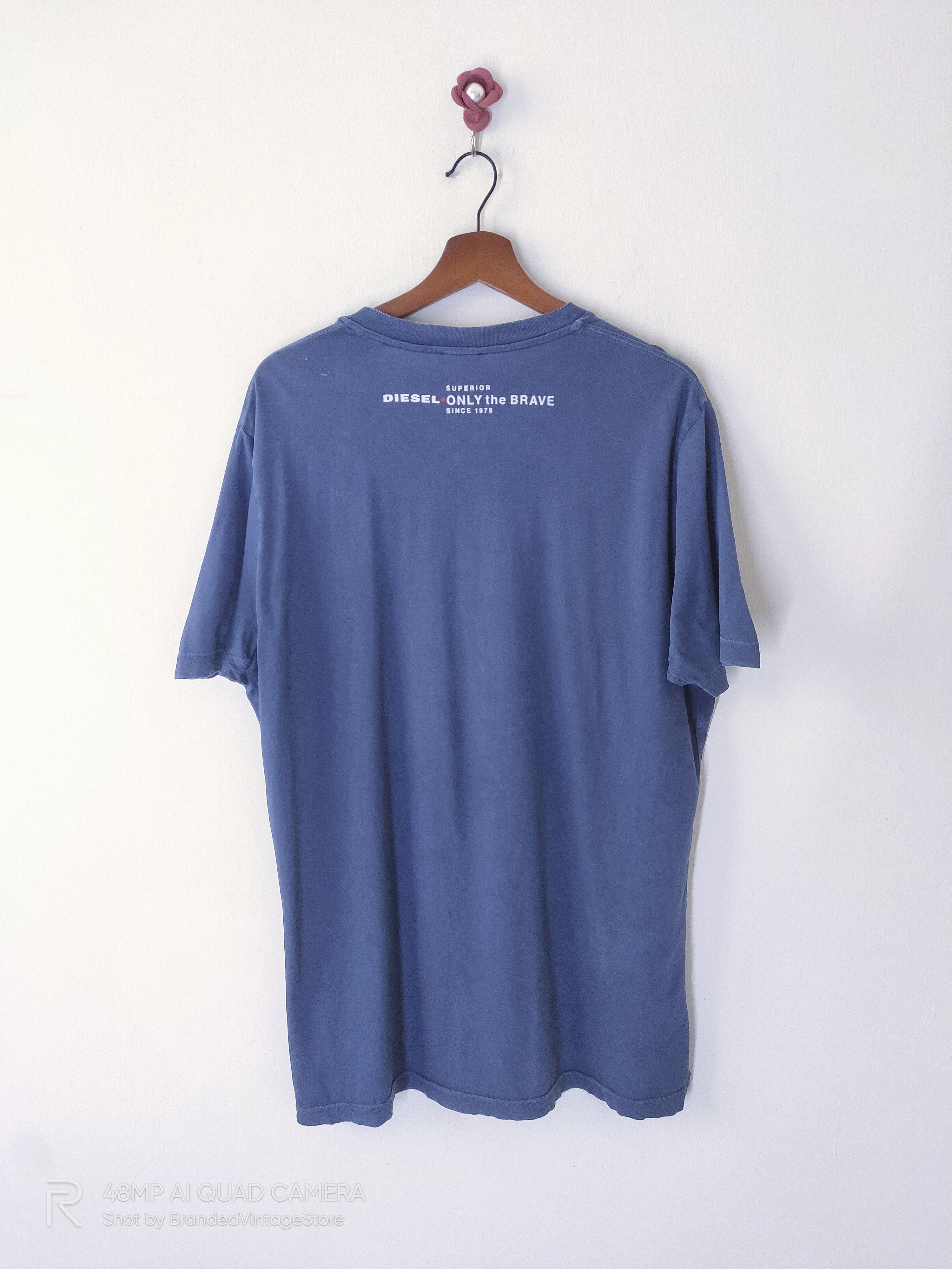 Diesel DIESEL Faux Leather Superior Only The Brave Streetwear Tee Size US L / EU 52-54 / 3 - 3 Thumbnail