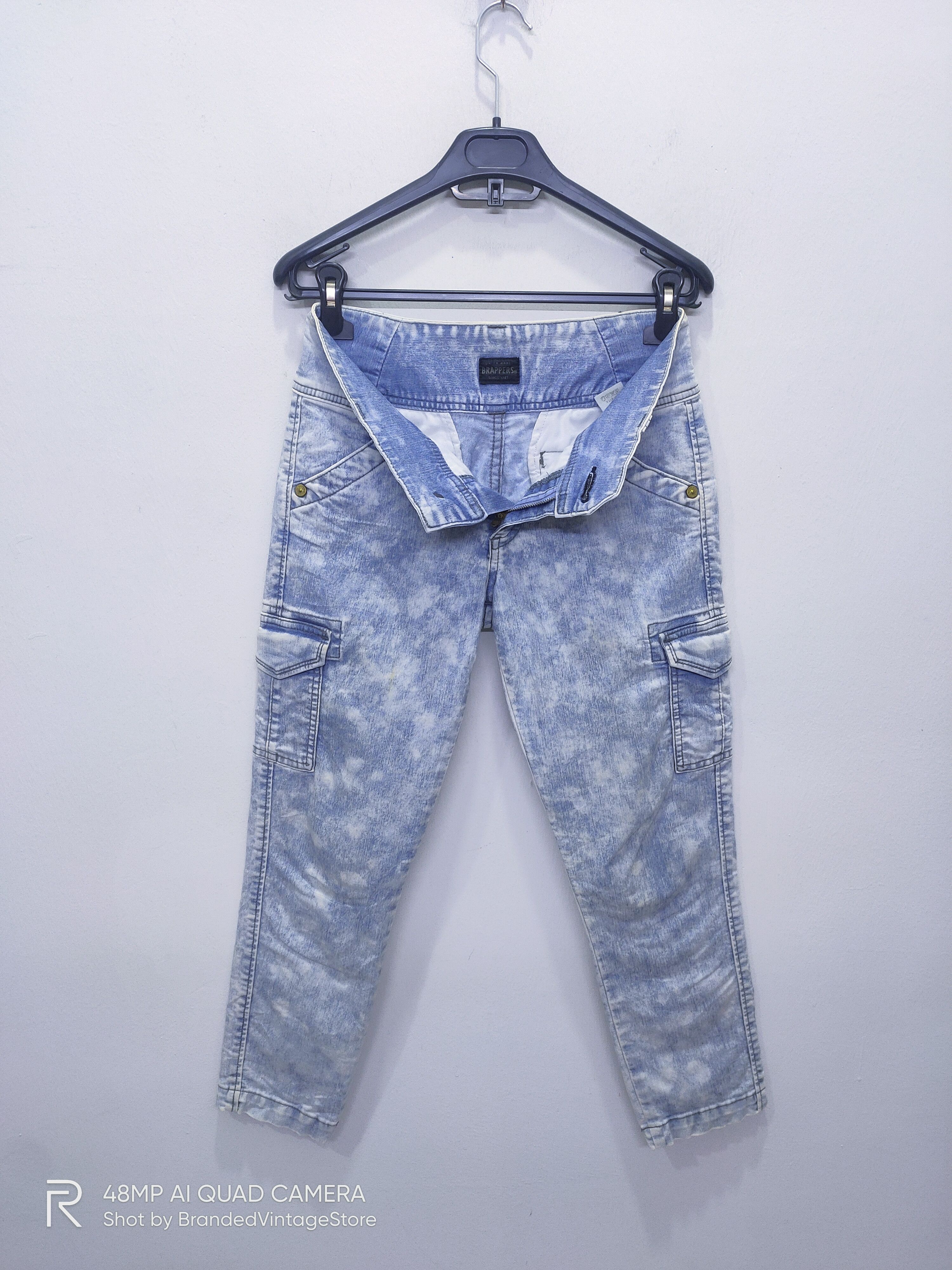 Japanese Brand BRAPPERS Skinny Slimfit Stretch Tie Dye Tactical Cargo Pant Size US 28 / EU 44 - 3 Thumbnail