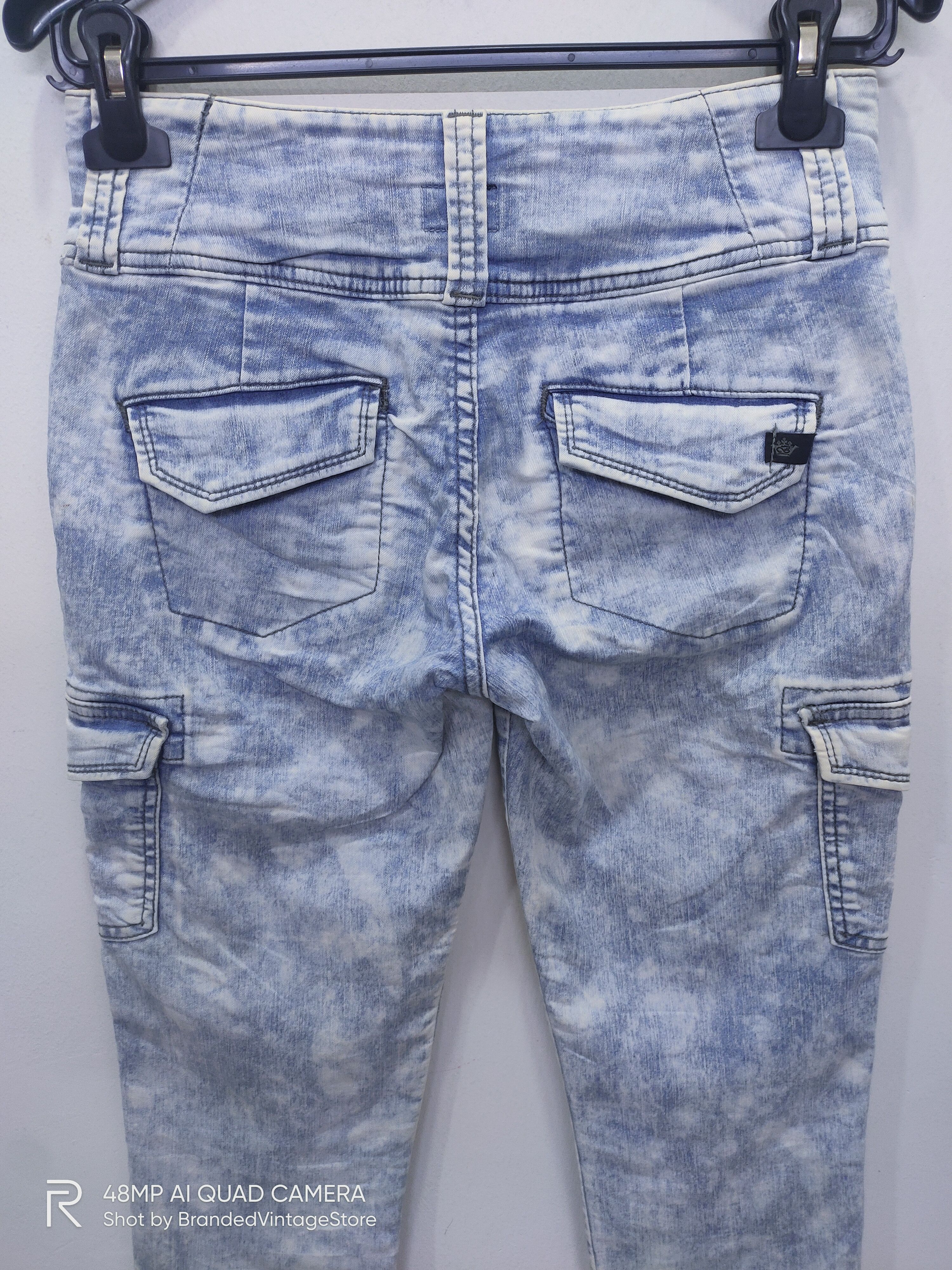 Japanese Brand BRAPPERS Skinny Slimfit Stretch Tie Dye Tactical Cargo Pant Size US 28 / EU 44 - 11 Thumbnail