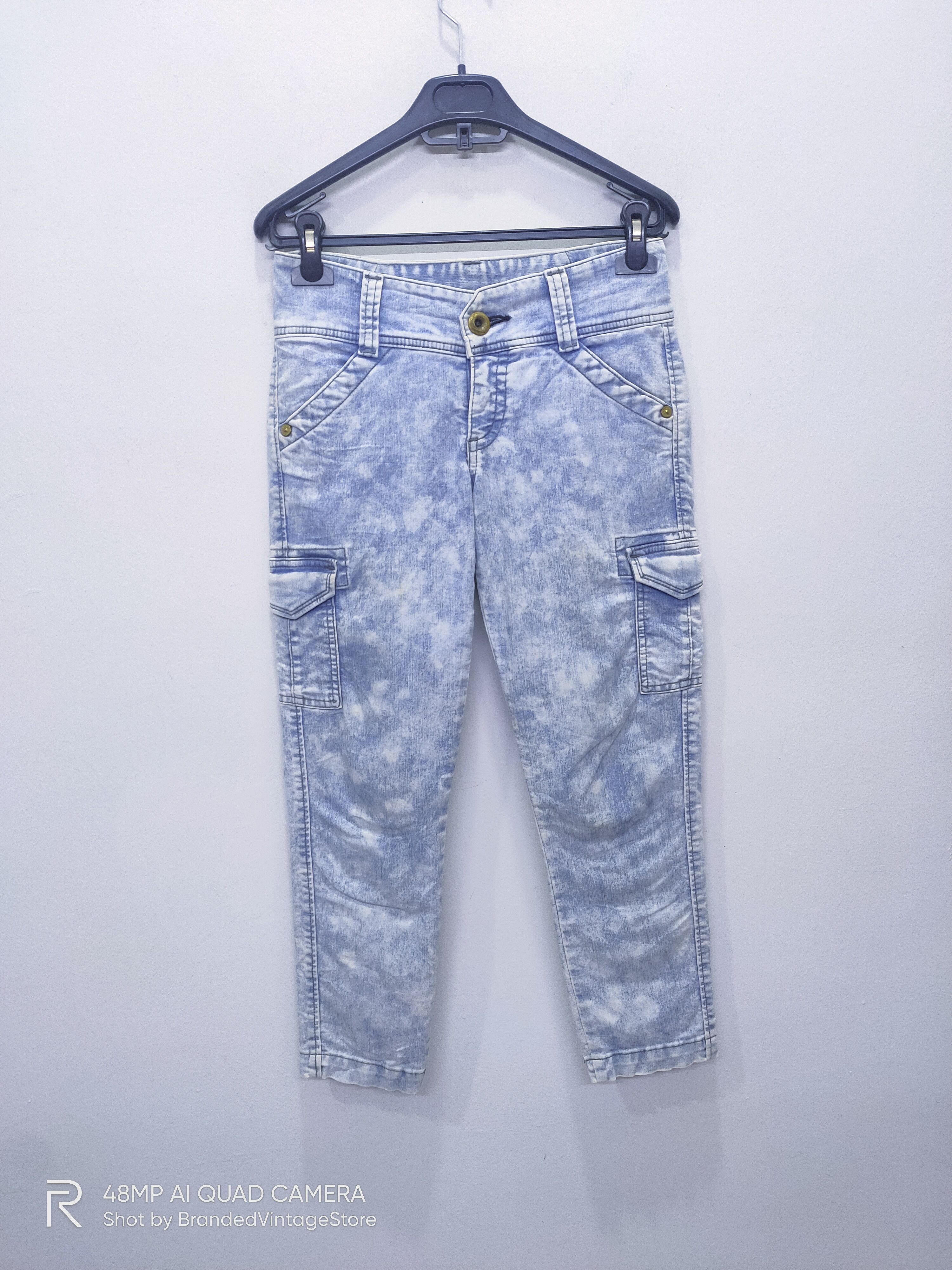 Japanese Brand BRAPPERS Skinny Slimfit Stretch Tie Dye Tactical Cargo Pant Size US 28 / EU 44 - 1 Thumbnail