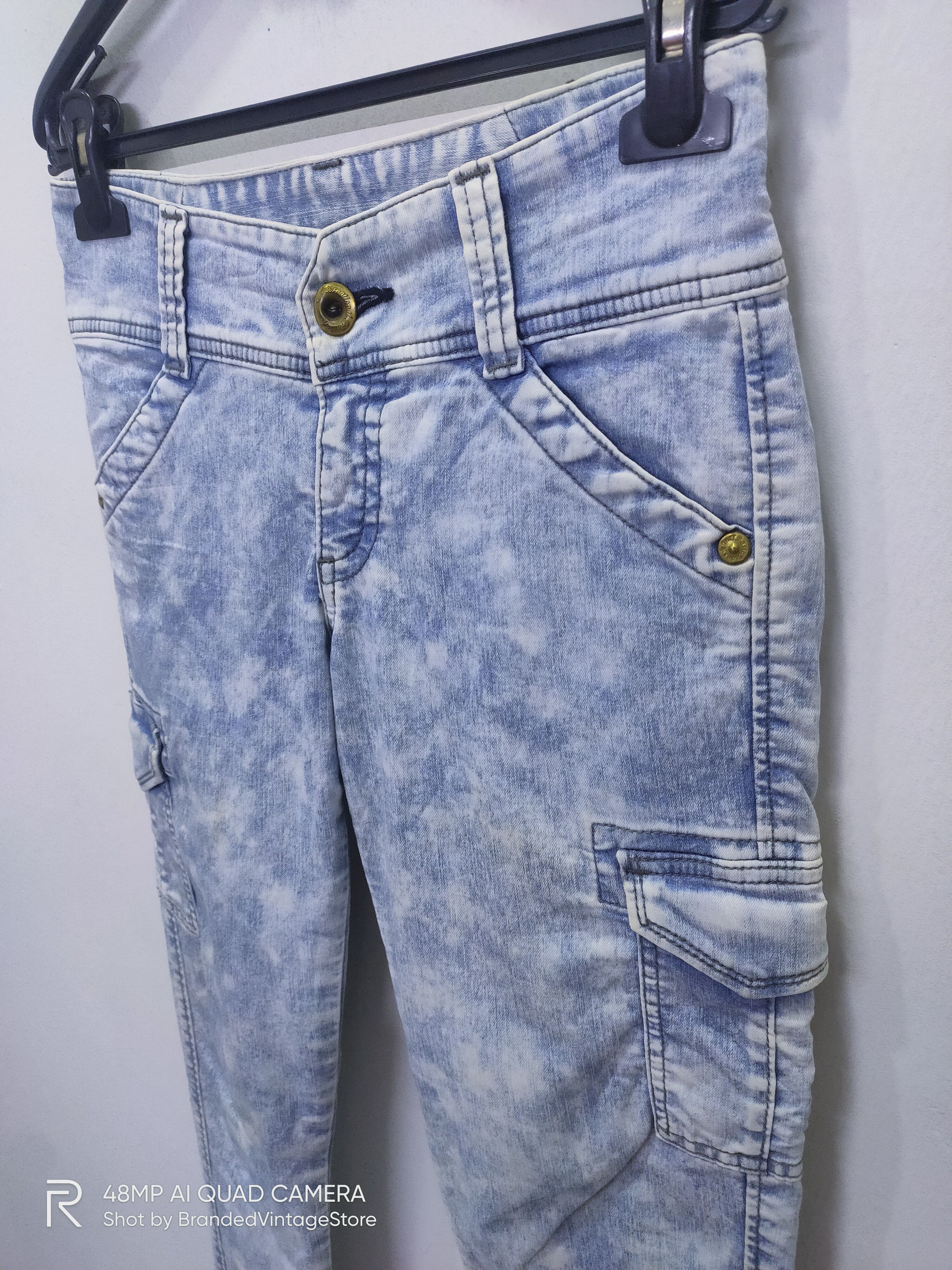Japanese Brand BRAPPERS Skinny Slimfit Stretch Tie Dye Tactical Cargo Pant Size US 28 / EU 44 - 8 Thumbnail
