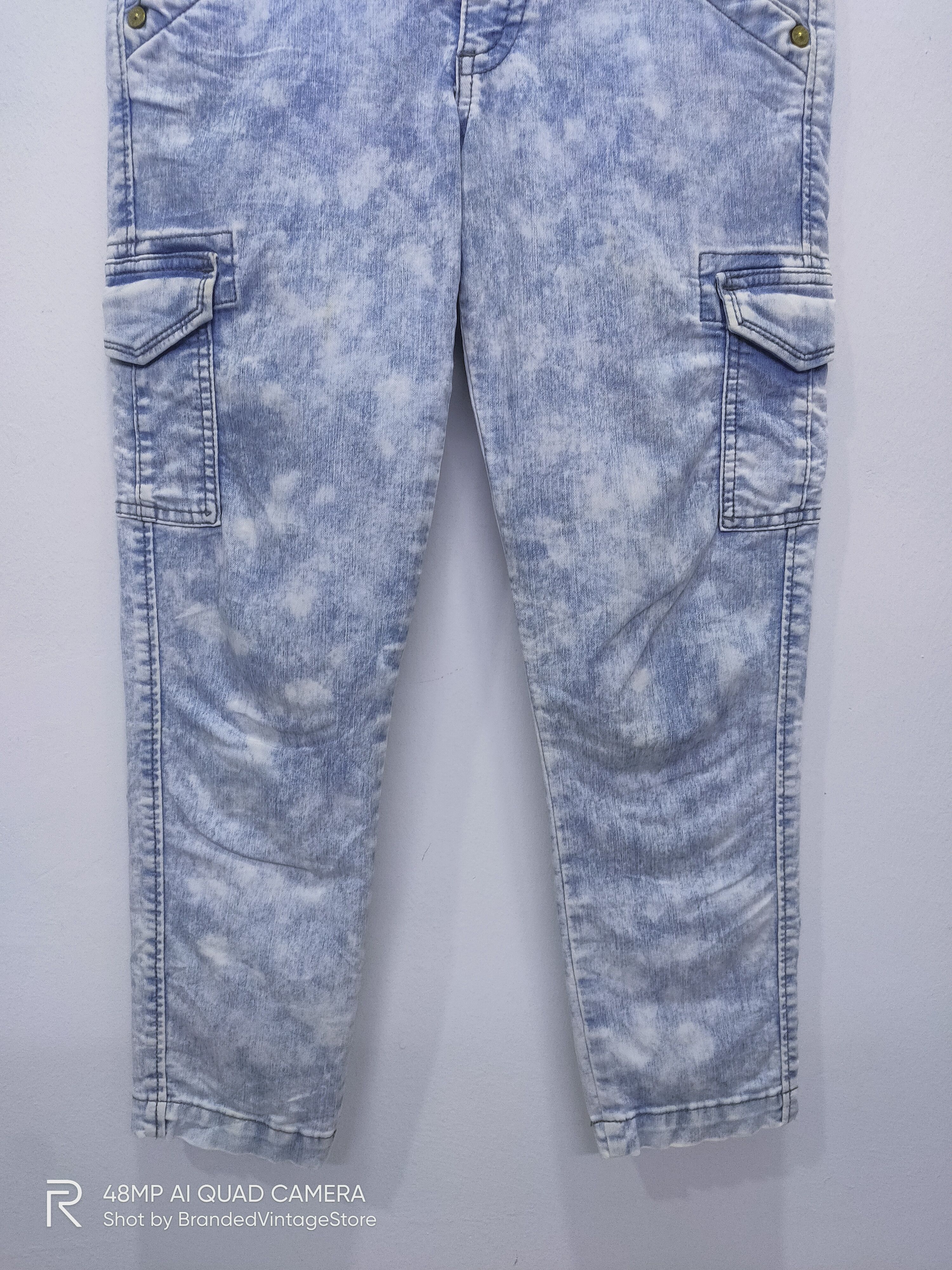 Japanese Brand BRAPPERS Skinny Slimfit Stretch Tie Dye Tactical Cargo Pant Size US 28 / EU 44 - 5 Thumbnail