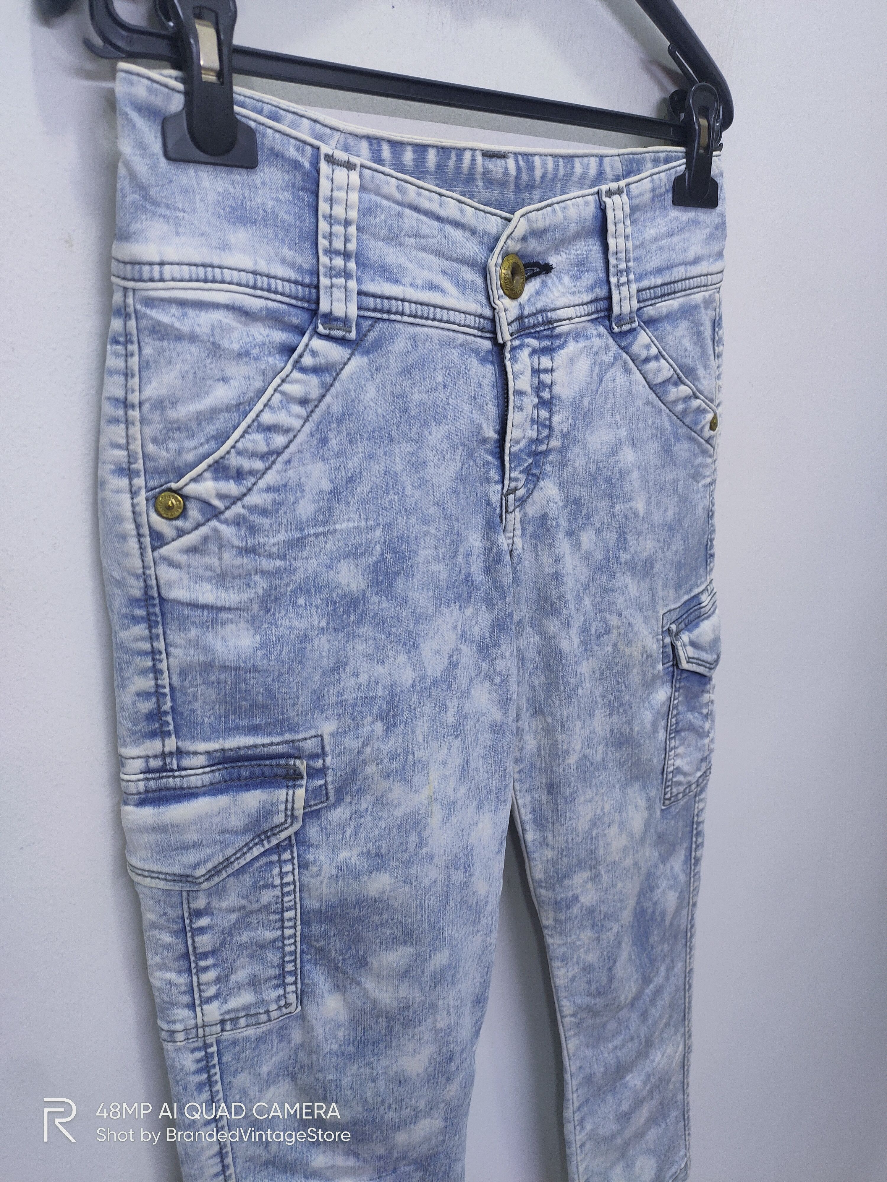 Japanese Brand BRAPPERS Skinny Slimfit Stretch Tie Dye Tactical Cargo Pant Size US 28 / EU 44 - 6 Thumbnail
