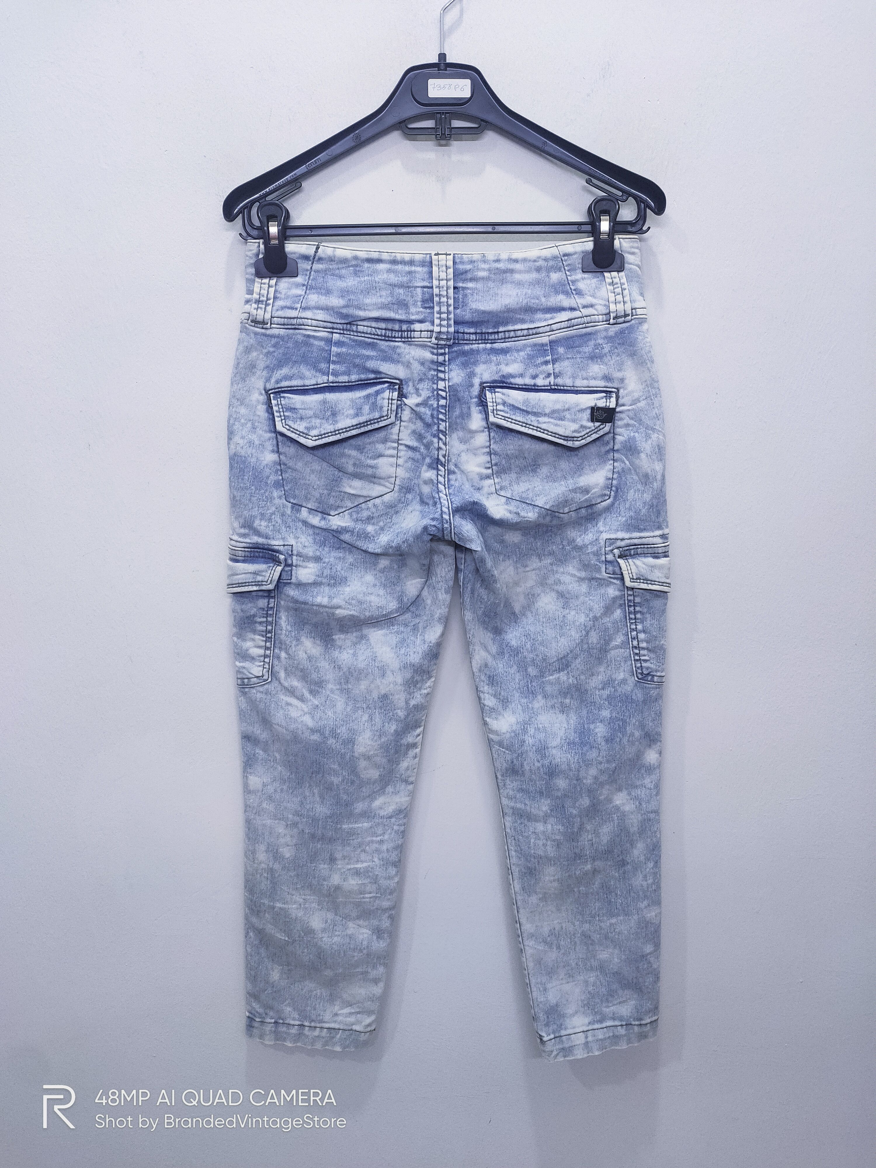Japanese Brand BRAPPERS Skinny Slimfit Stretch Tie Dye Tactical Cargo Pant Size US 28 / EU 44 - 2 Thumbnail