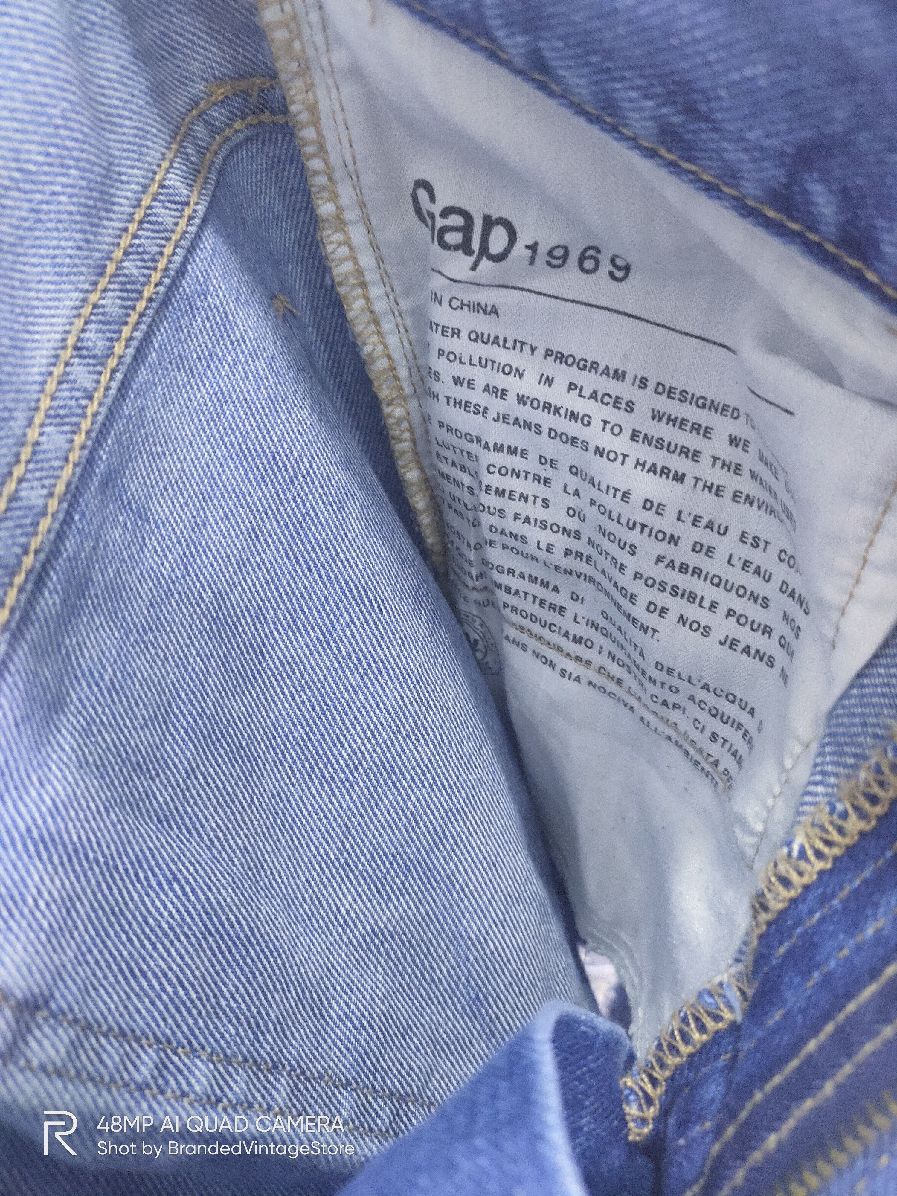 Gap Vintage GAP 1969 Acid Wash Punk Style Distressed Denim Jean Size US 29 - 17 Thumbnail