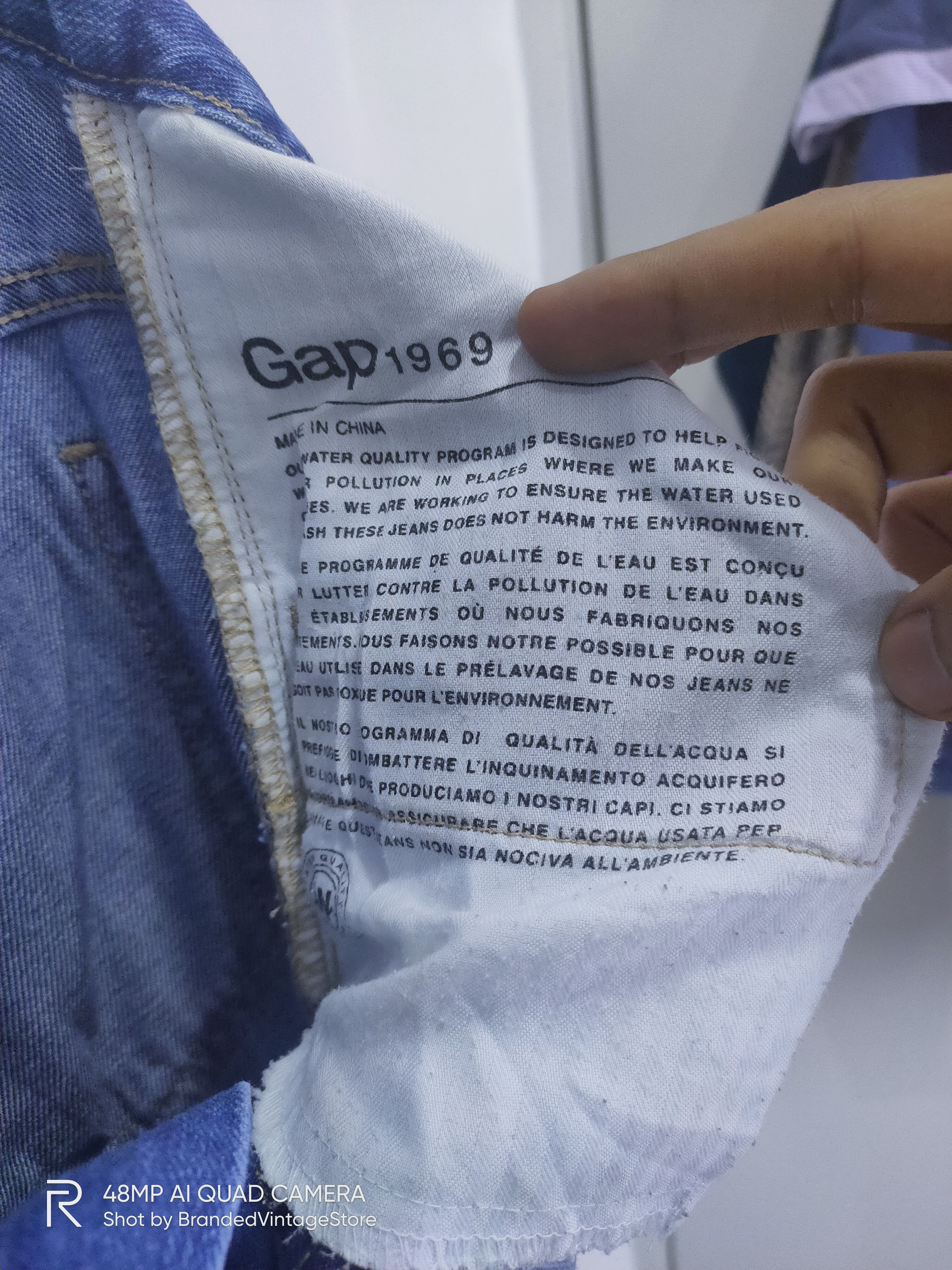 Gap Vintage GAP 1969 Acid Wash Punk Style Distressed Denim Jean Size US 29 - 19 Thumbnail