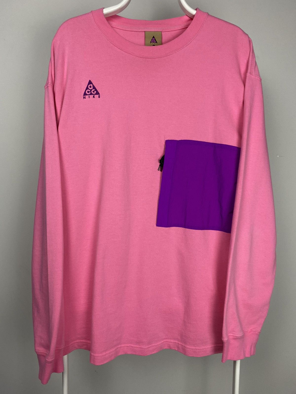 Nike × Nike ACG Nike ACG pink cargo sweatshirt nylon pocket Size US L / EU 52-54 / 3 - 2 Thumbnail