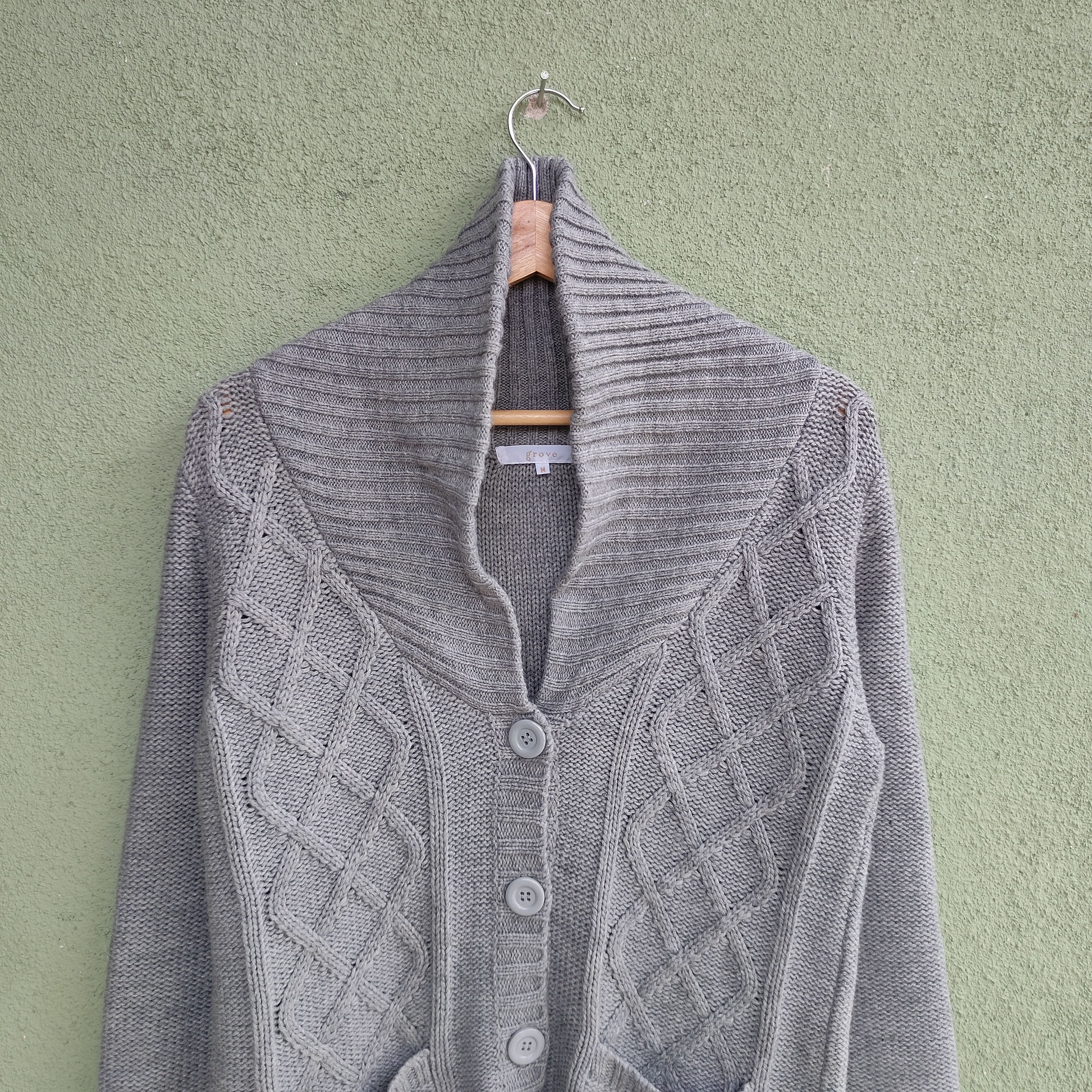 Aran Isles Knitwear Vintage GROVE Grey Colour Knitwear Cardigan Size US S / EU 44-46 / 1 - 4 Thumbnail