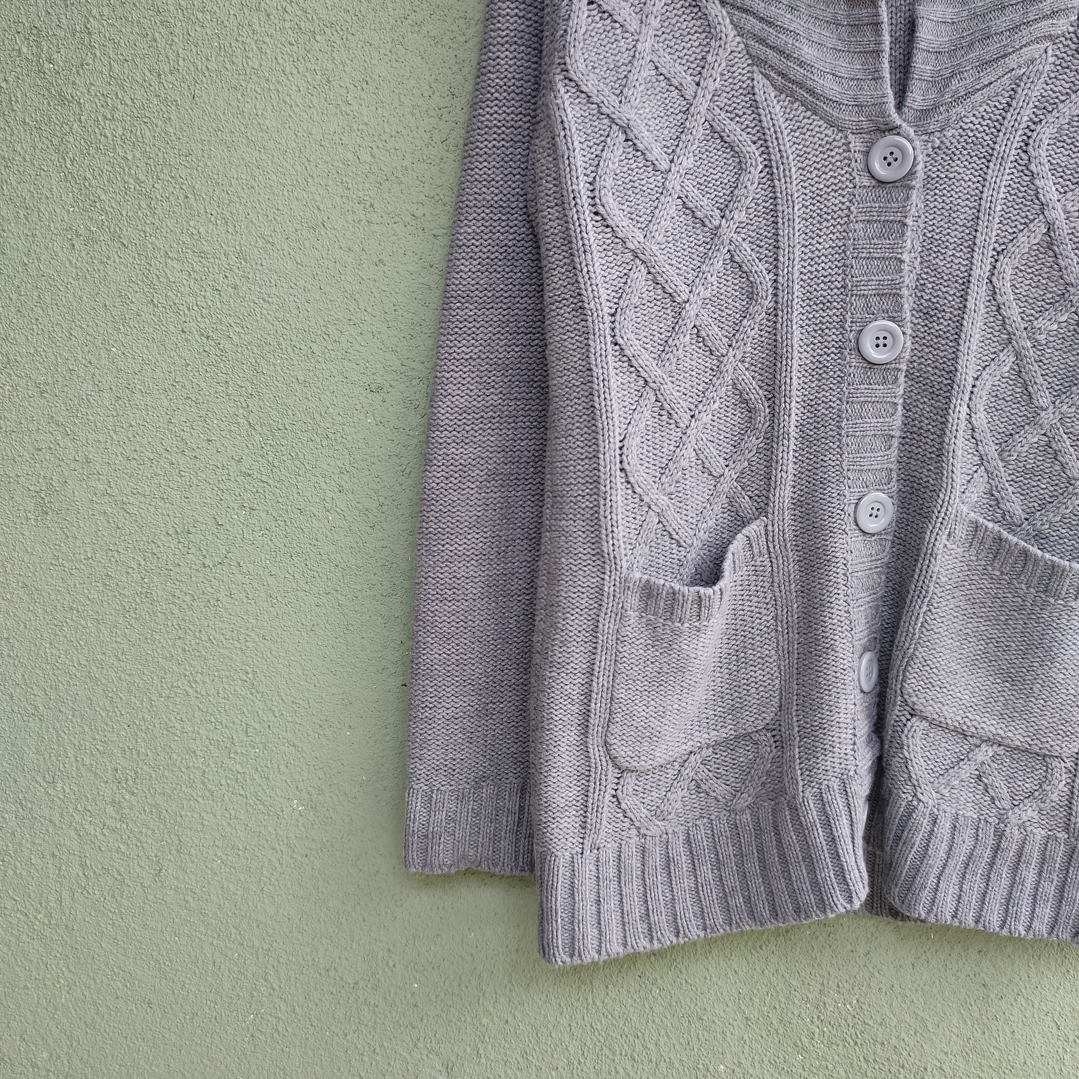 Aran Isles Knitwear Vintage GROVE Grey Colour Knitwear Cardigan Size US S / EU 44-46 / 1 - 3 Thumbnail