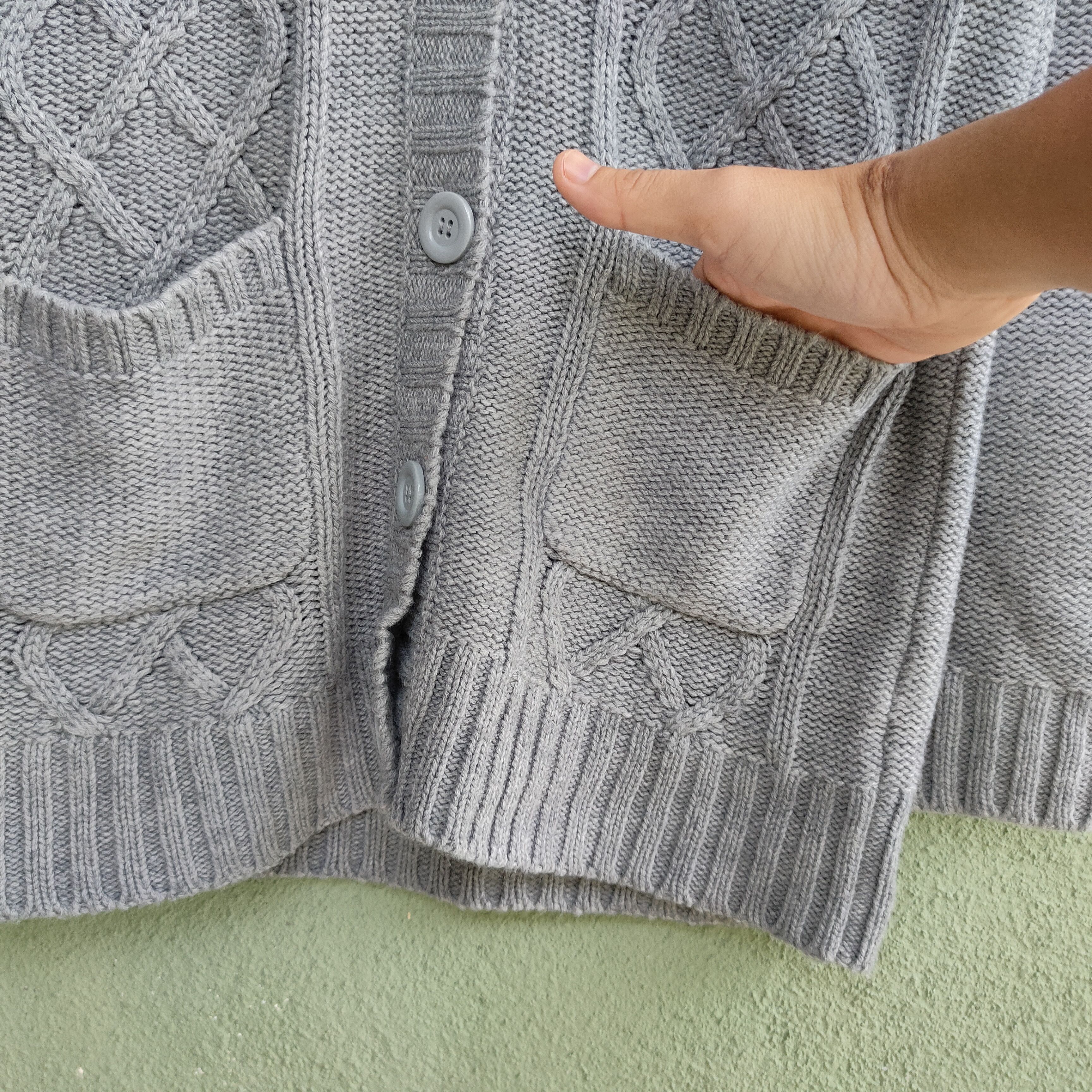 Aran Isles Knitwear Vintage GROVE Grey Colour Knitwear Cardigan Size US S / EU 44-46 / 1 - 5 Thumbnail