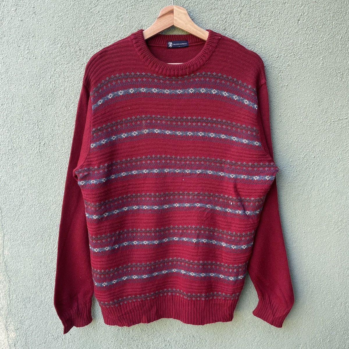 Aran Isles Knitwear Vintage‼️ SALOON EXPRESS Crewneck Knitwear Sweater Jumper! Size US M / EU 48-50 / 2 - 1 Thumbnail